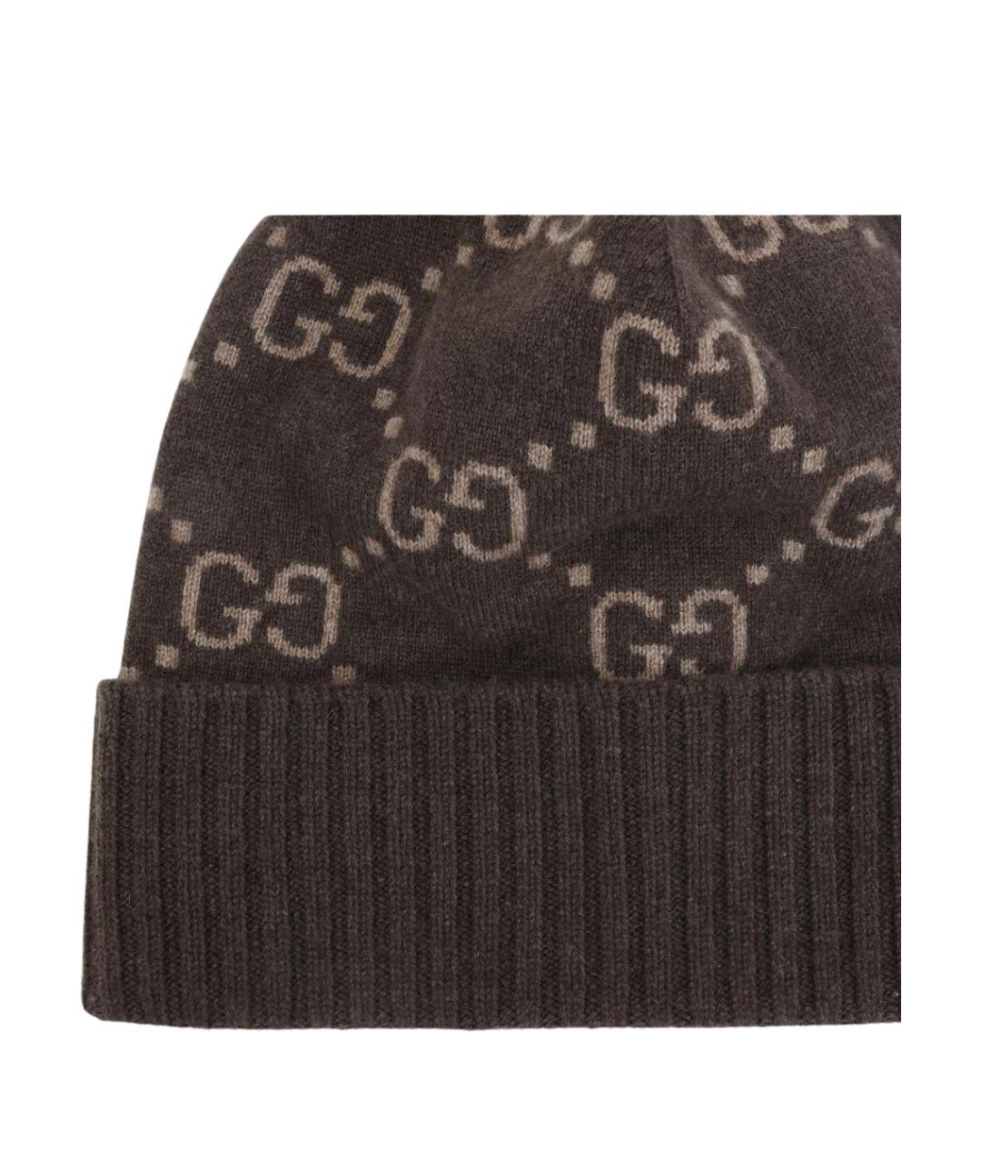 GUCCI Коричневая кашемировая шапка, фото 4