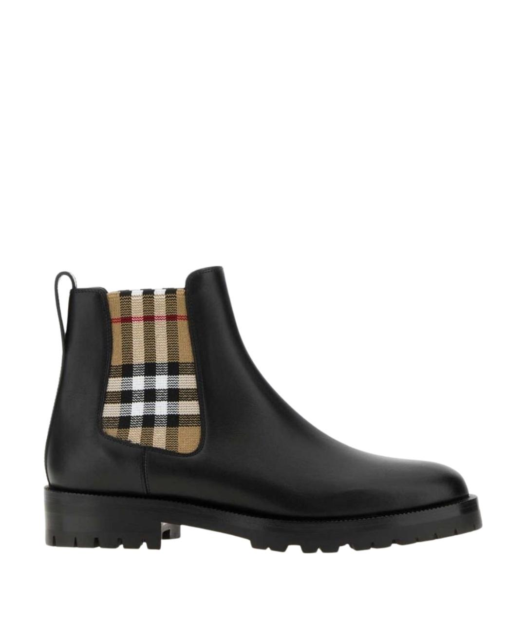 BURBERRY Черные кожаные ботинки, фото 1