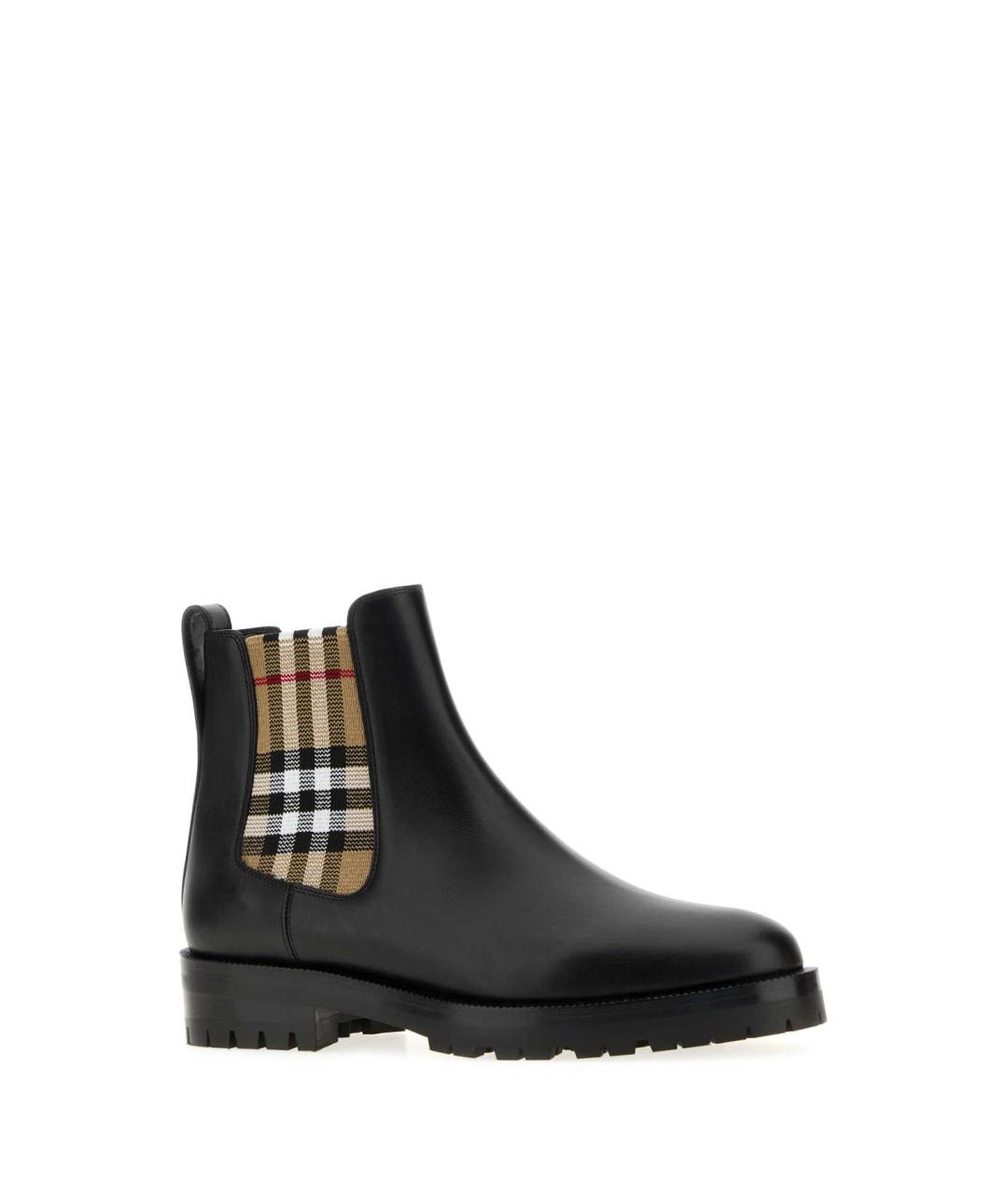 BURBERRY Черные кожаные ботинки, фото 2