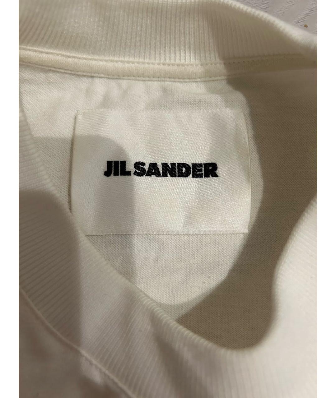 JIL SANDER Белая хлопковая футболка, фото 3
