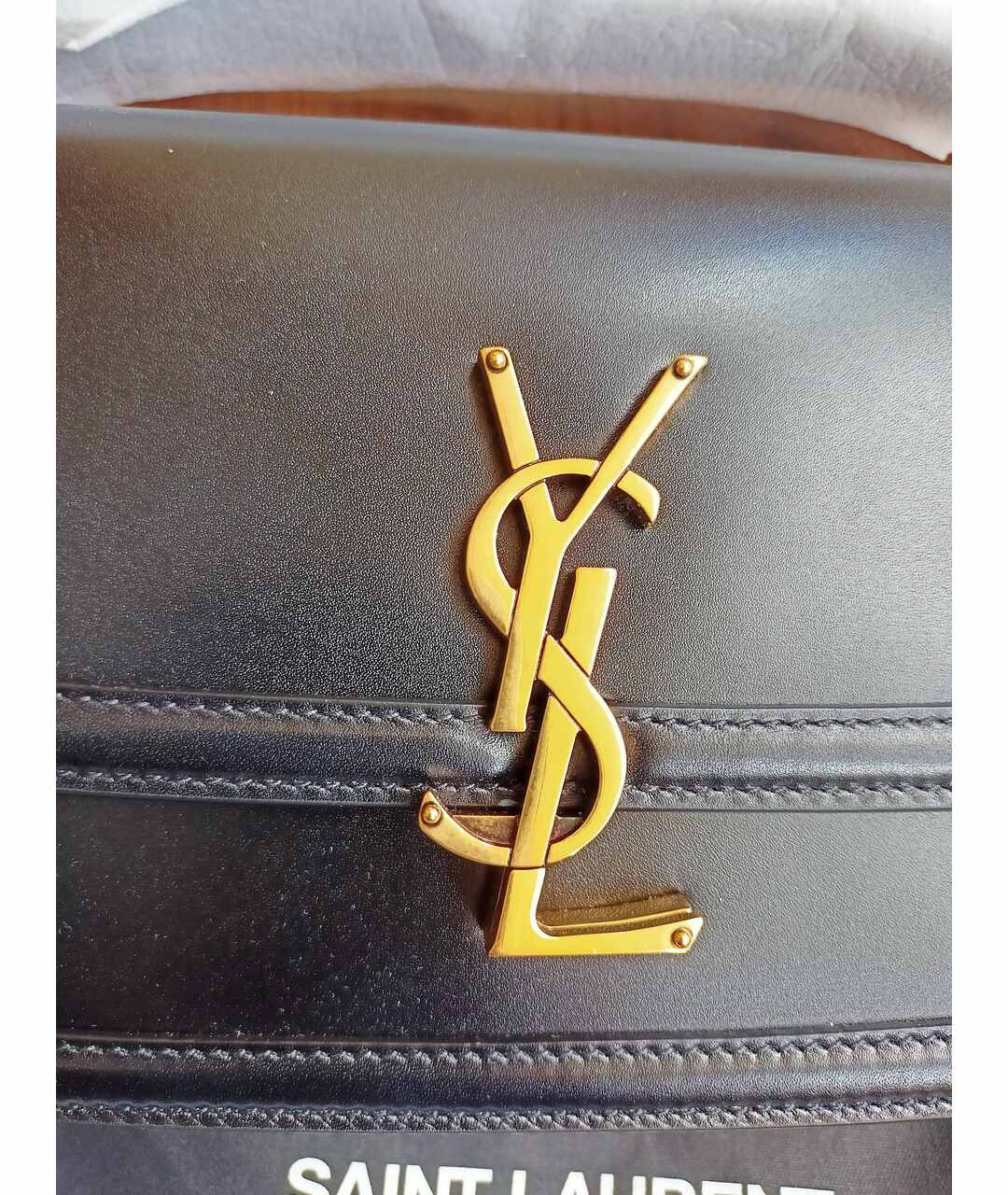 SAINT LAURENT Черная кожаная сумка через плечо, фото 4