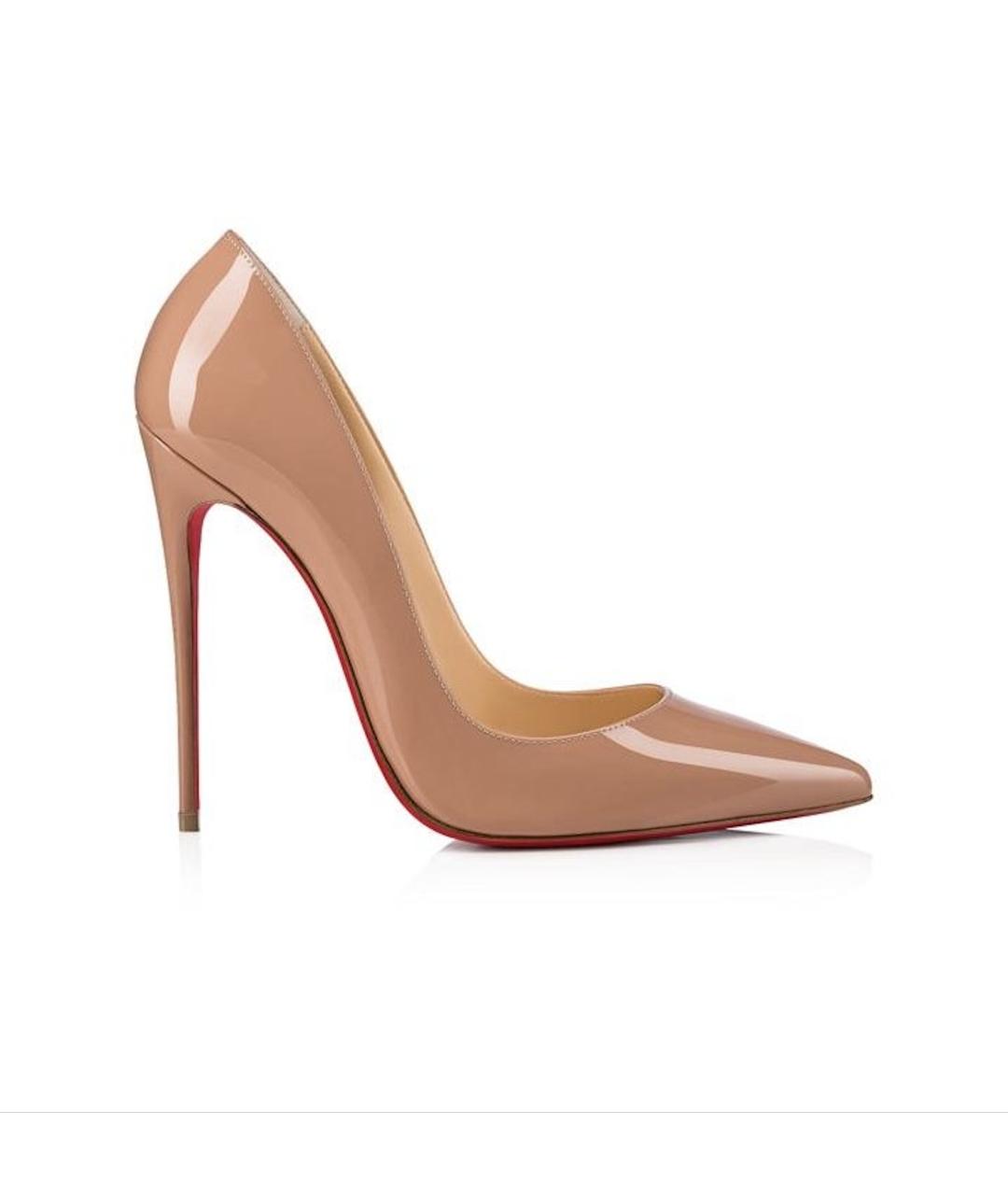 CHRISTIAN LOUBOUTIN Бежевые туфли из лакированной кожи, фото 1