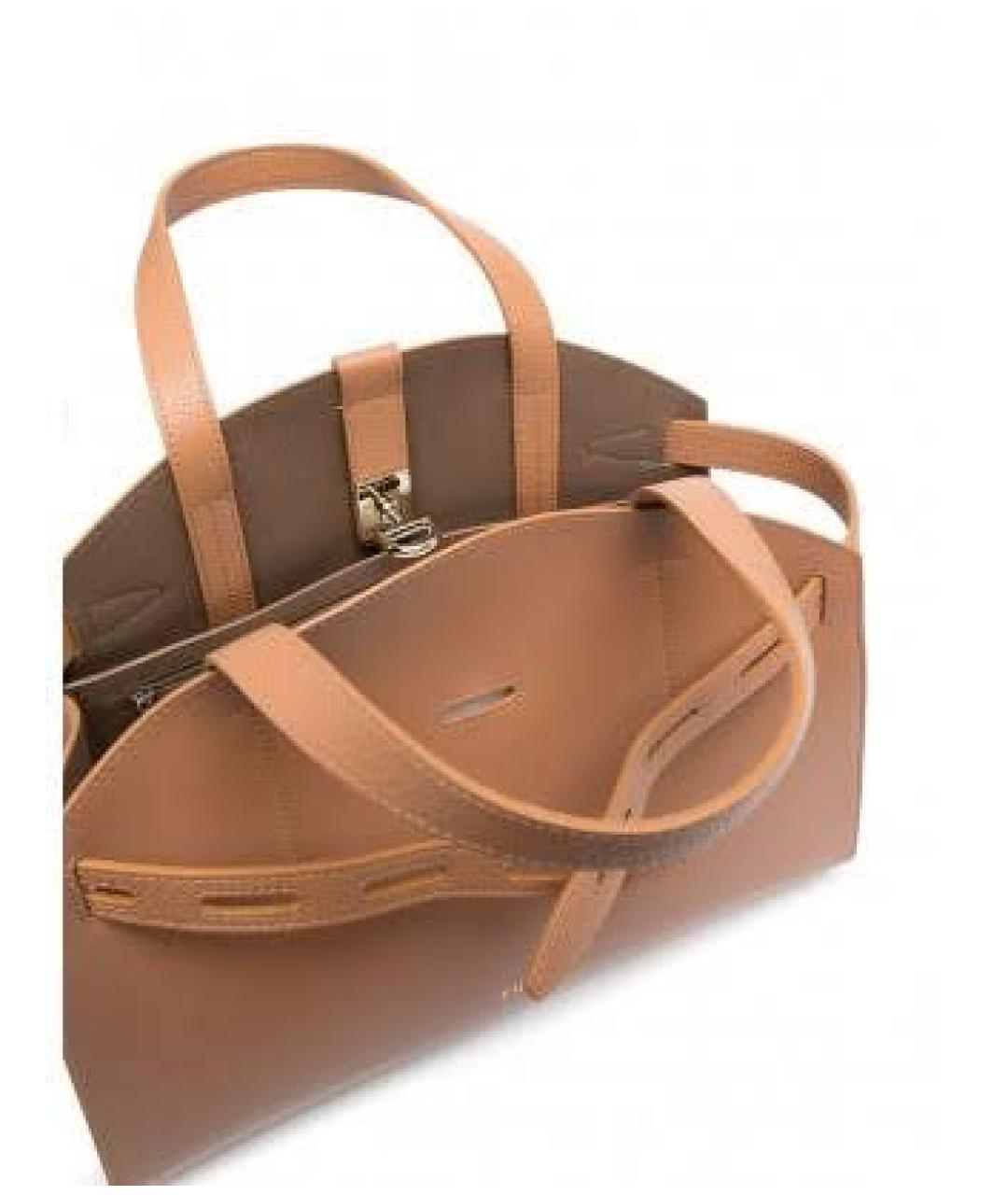 FURLA Коричневая кожаная сумка тоут, фото 5