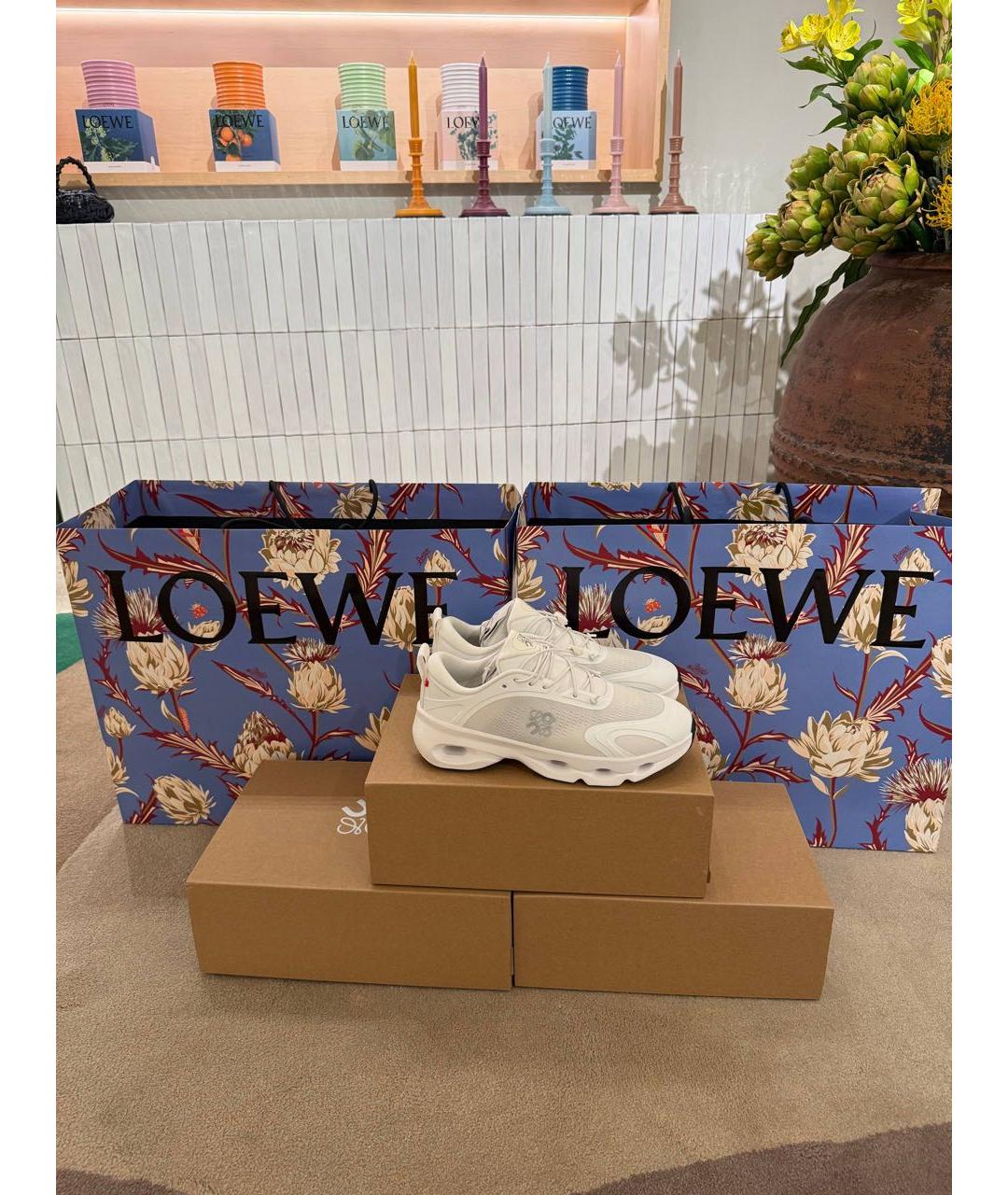 LOEWE Белые синтетические кроссовки, фото 3