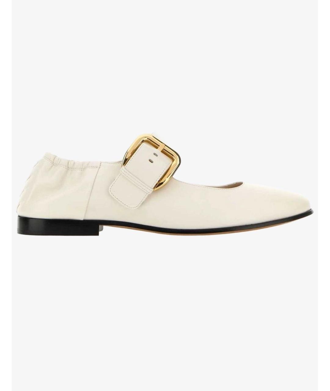 BOTTEGA VENETA Белые кожаные балетки, фото 7