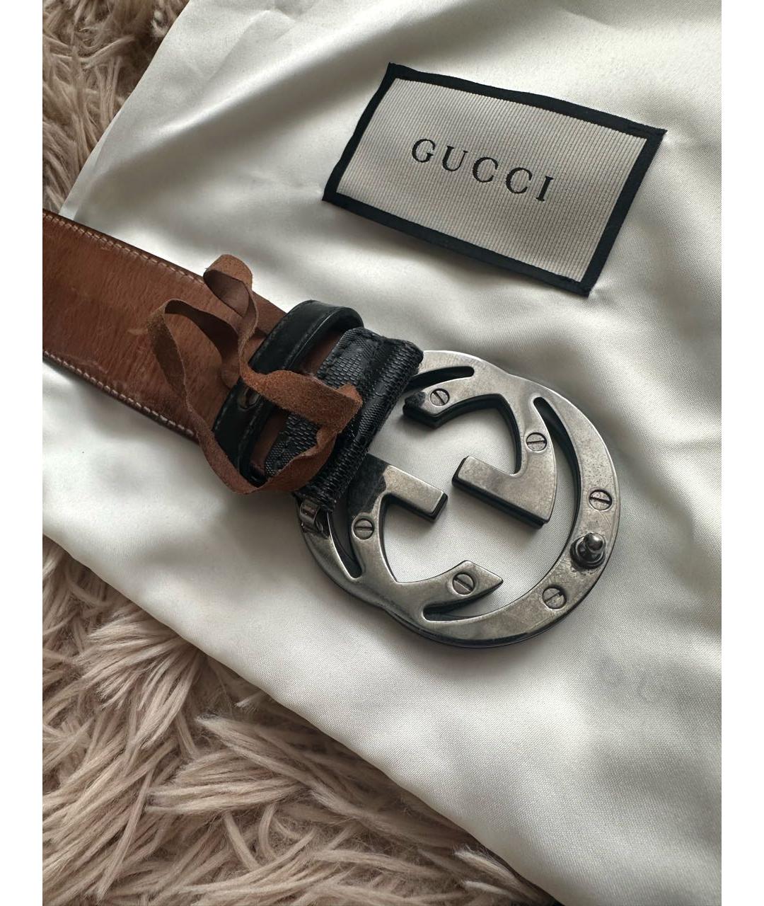 GUCCI Черный полиуретановый ремень, фото 4