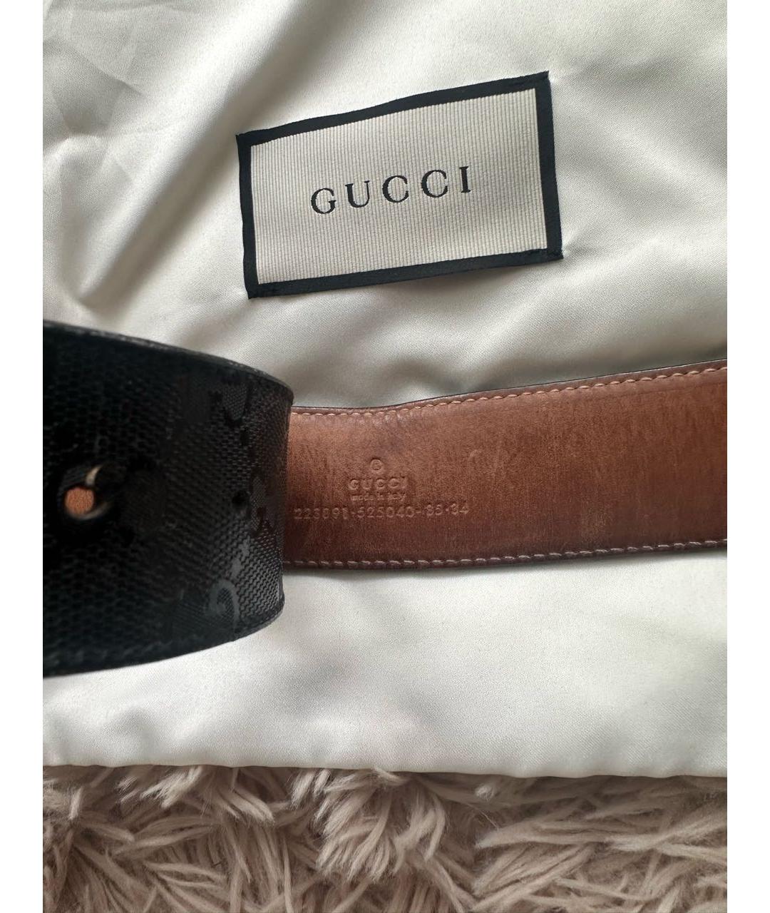 GUCCI Черный полиуретановый ремень, фото 3