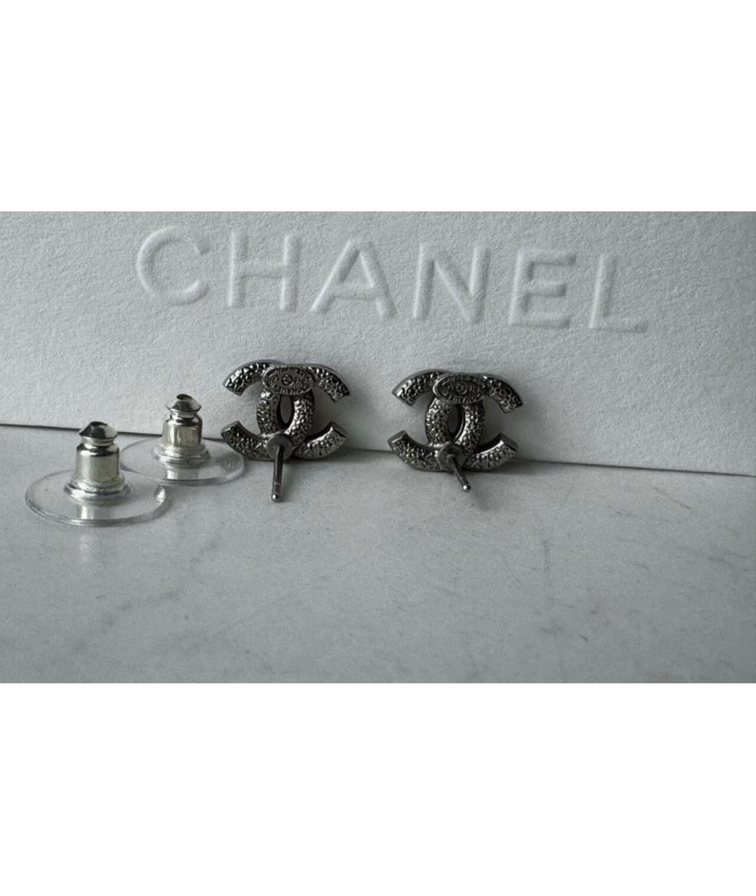 CHANEL Серебряные металлические серьги, фото 3