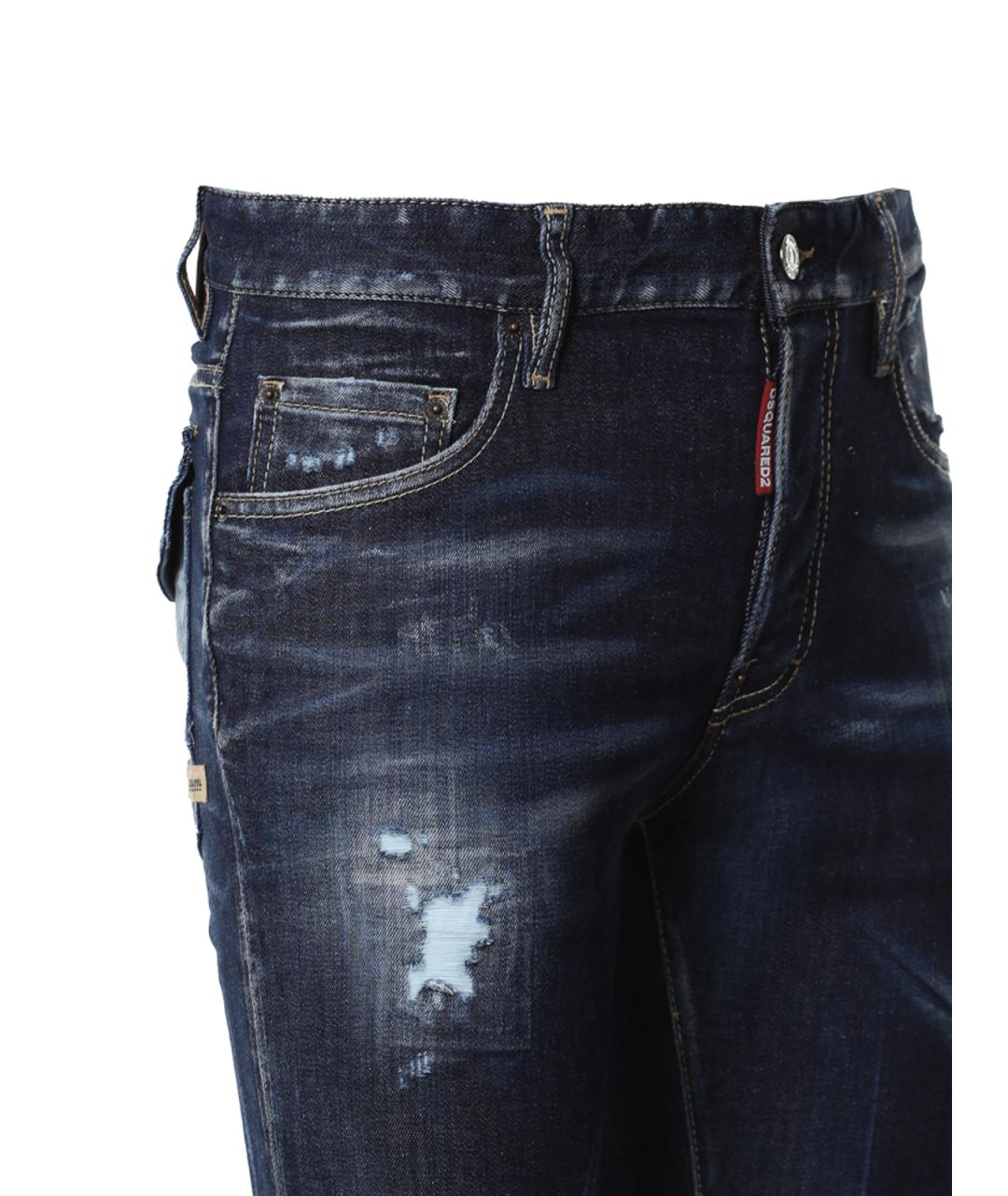 DSQUARED2 Темно-синие хлопковые джинсы скинни, фото 3