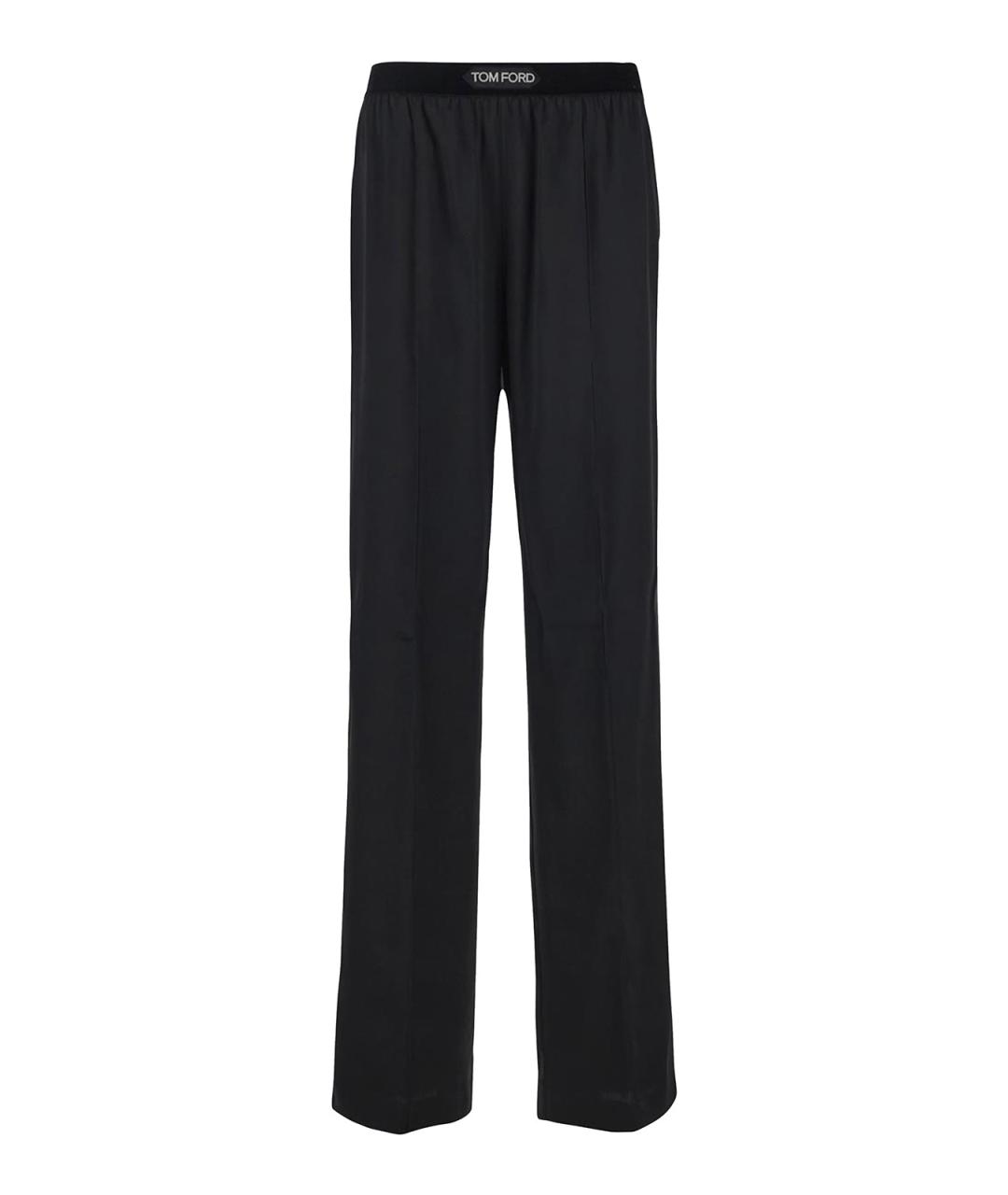 TOM FORD Черные шелковые прямые брюки, фото 1
