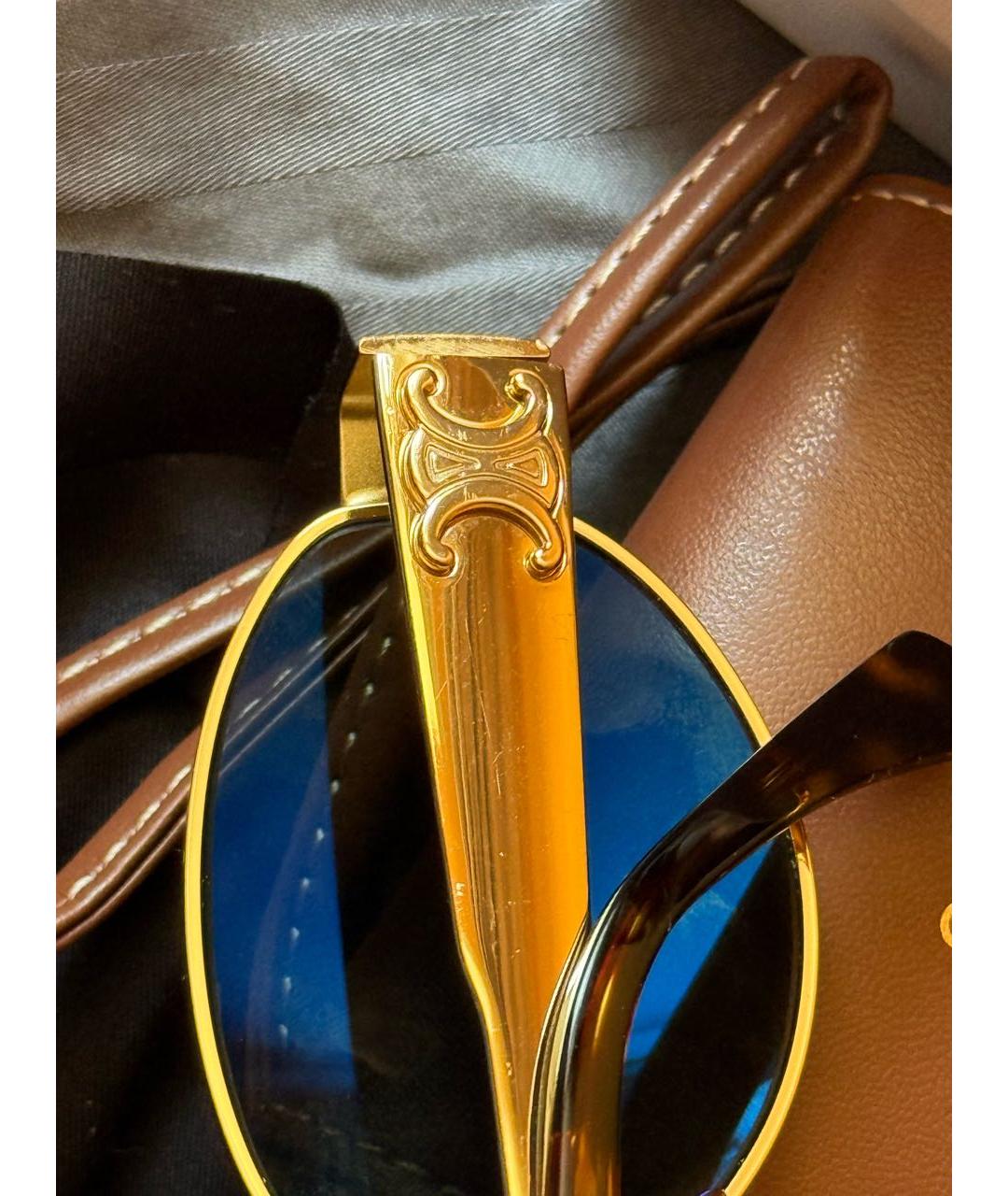 CELINE Золотые пластиковые солнцезащитные очки, фото 8
