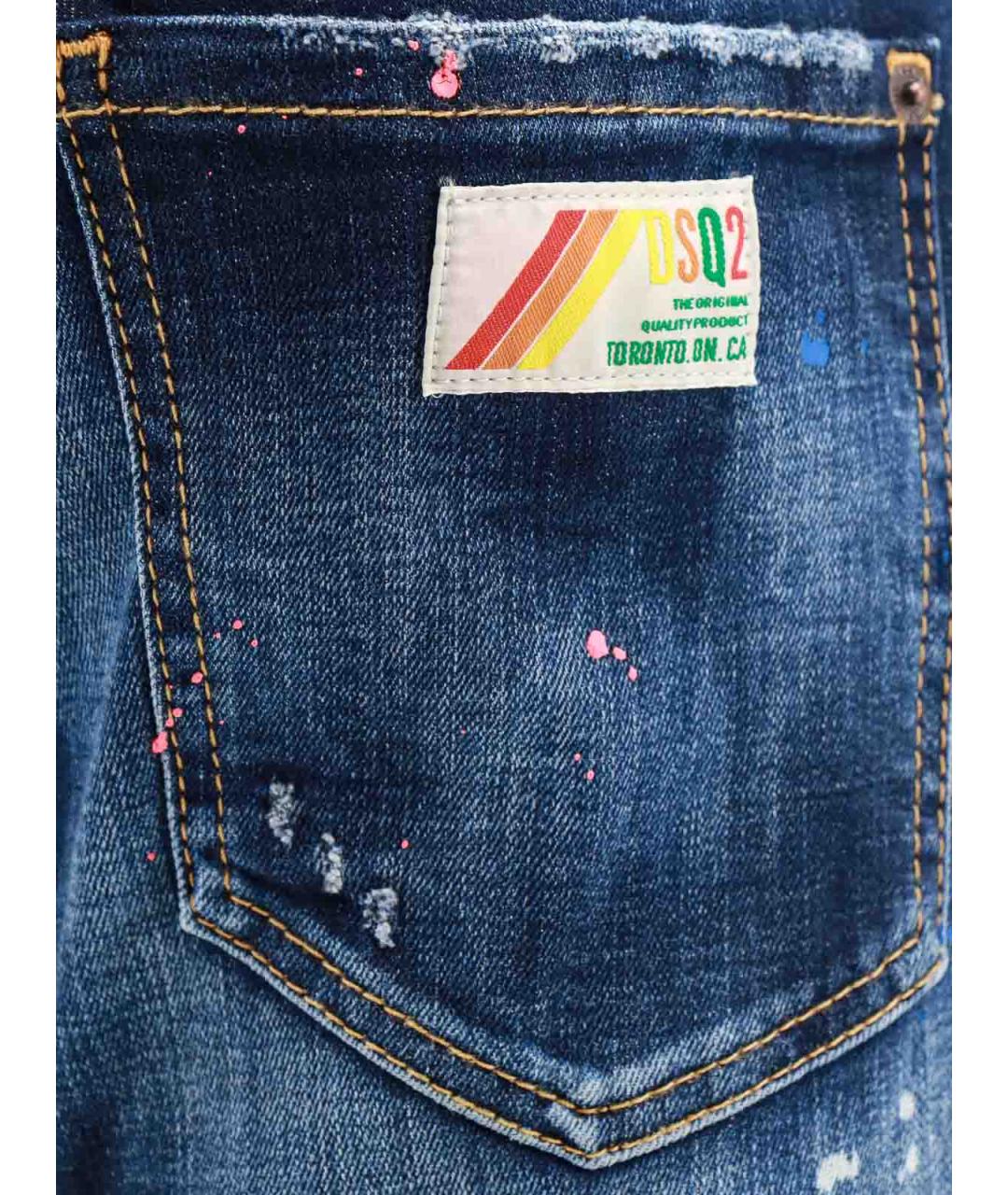 DSQUARED2 Синие хлопковые джинсы скинни, фото 3