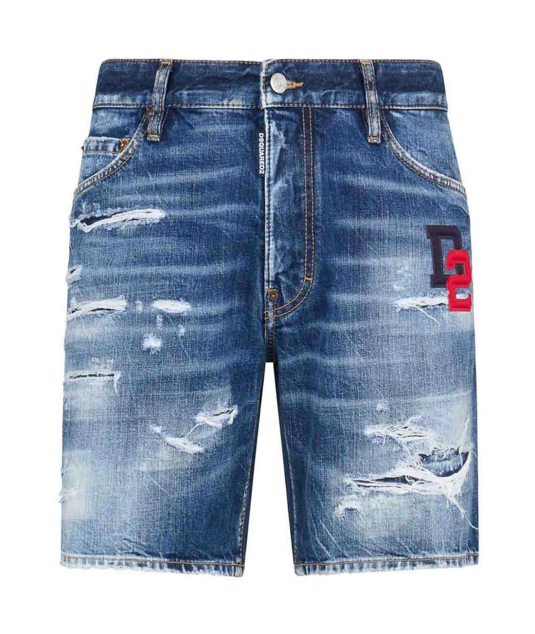 DSQUARED2 Синие хлопковые шорты, фото 1