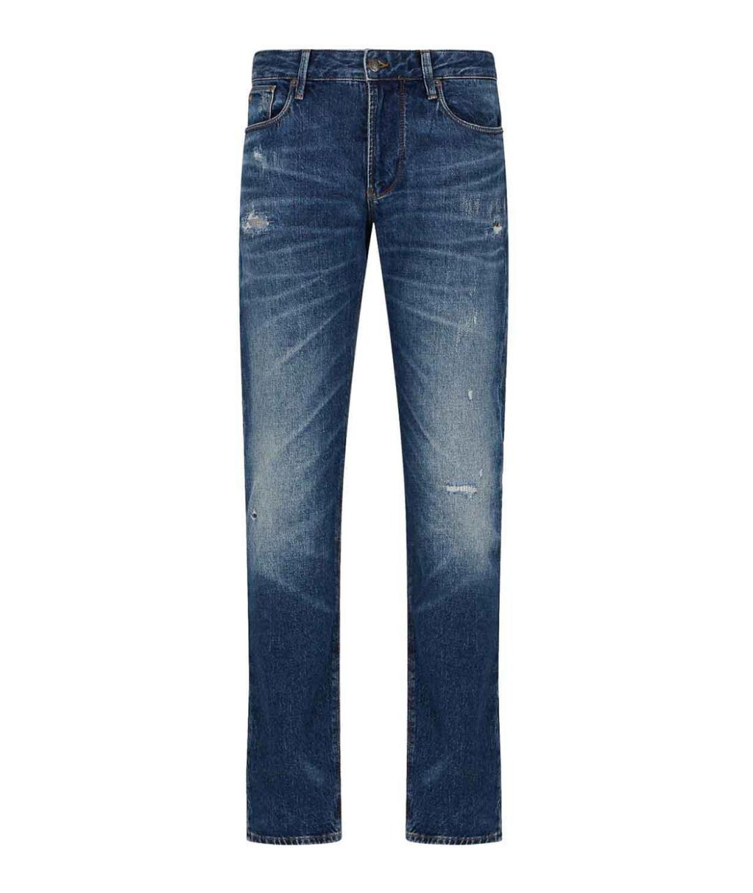 EMPORIO ARMANI Синие хлопковые джинсы, фото 1