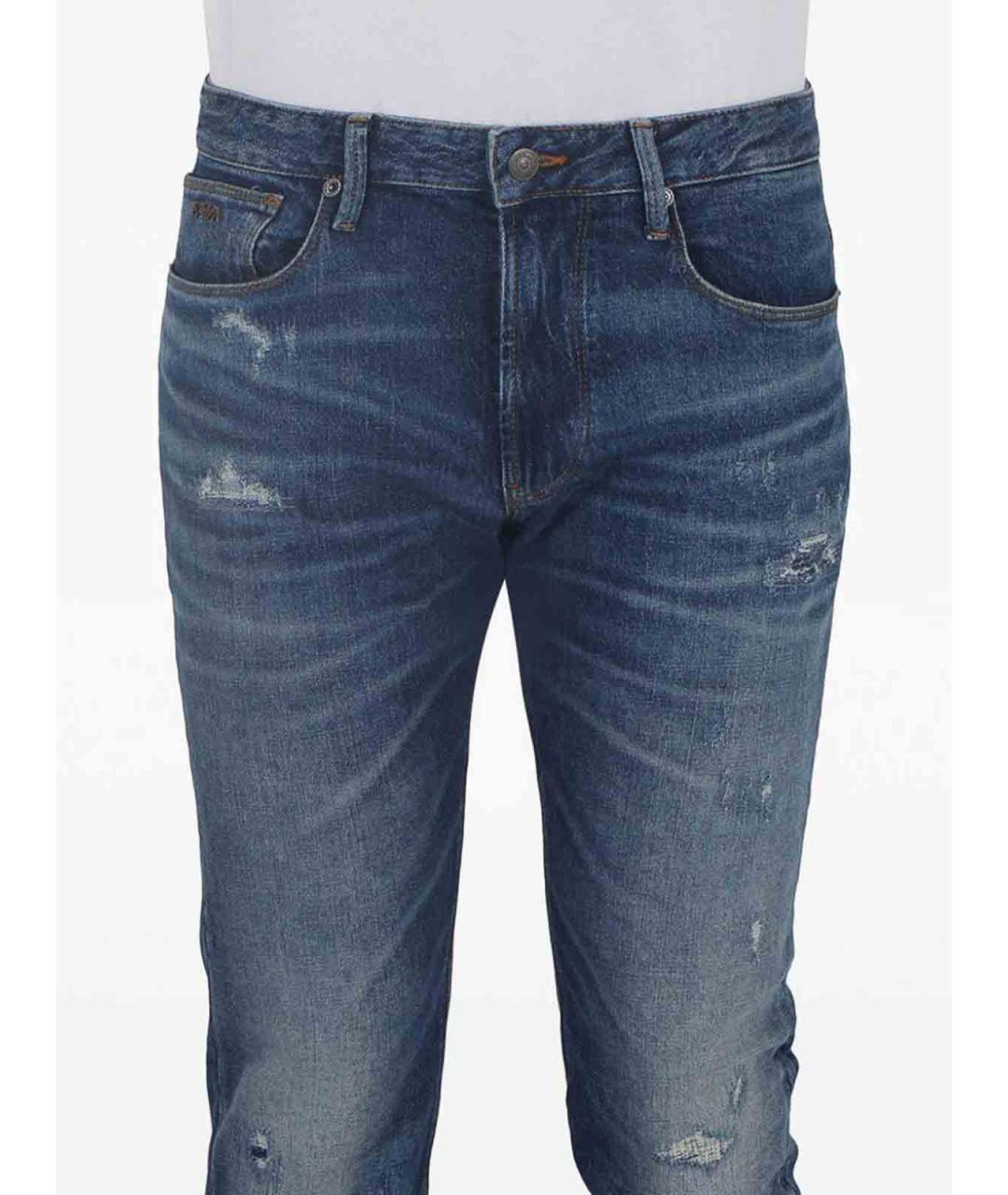EMPORIO ARMANI Синие хлопковые джинсы, фото 2