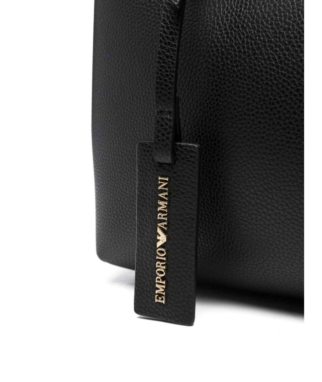 EMPORIO ARMANI Черная кожаная сумка через плечо, фото 4