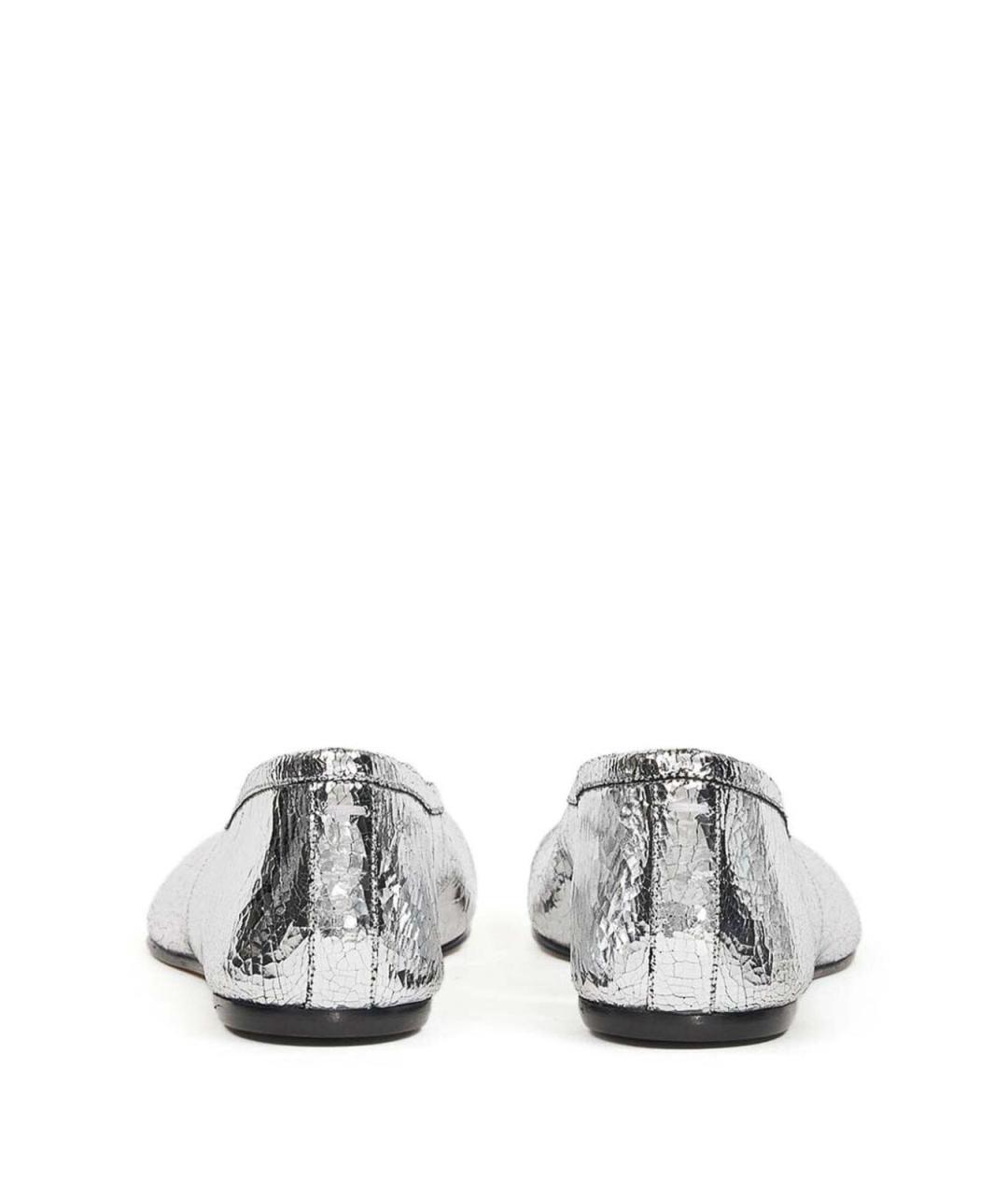 MAISON MARGIELA Серебряные кожаные балетки, фото 5