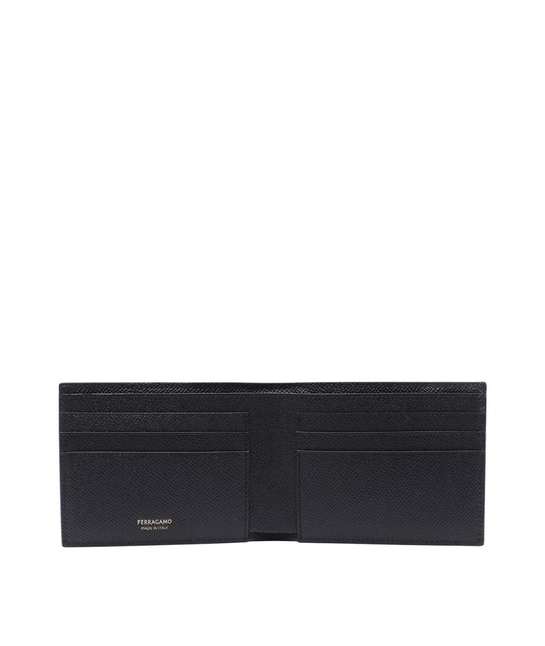 FERRAGAMO Черный кожаный кошелек, фото 2