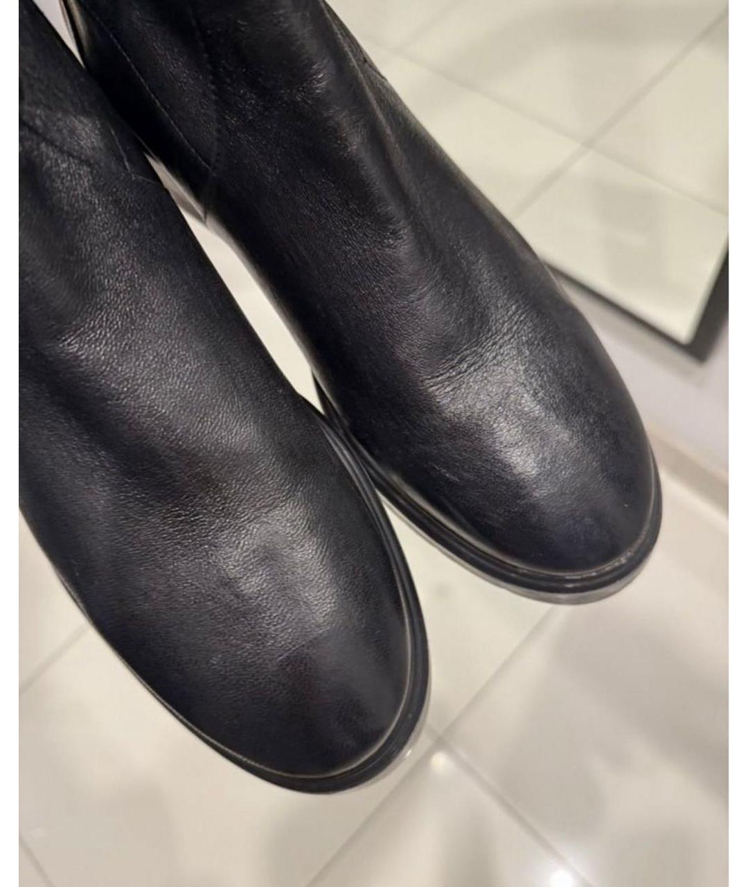 STUART WEITZMAN Черные кожаные ботфорты, фото 4