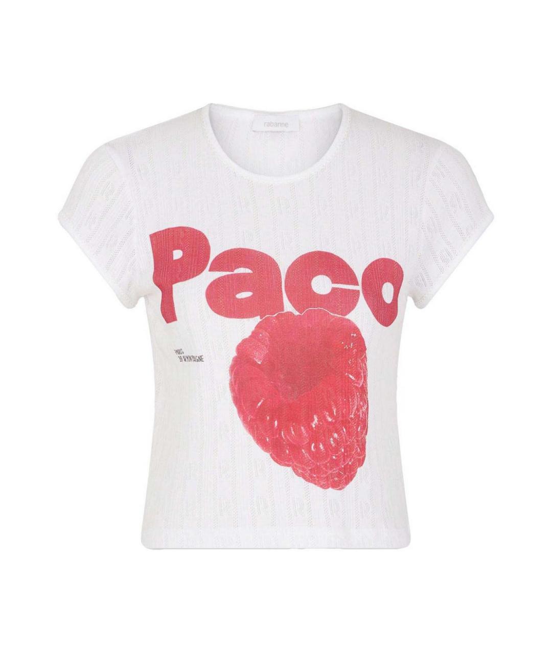 PACO RABANNE Белая хлопковая футболка, фото 1