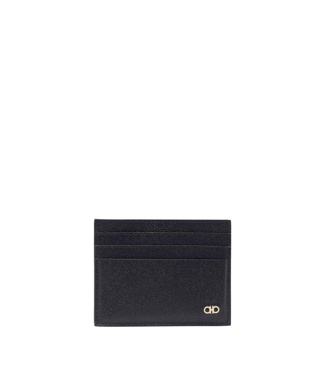 FERRAGAMO Черный кожаный кардхолдер, фото 1