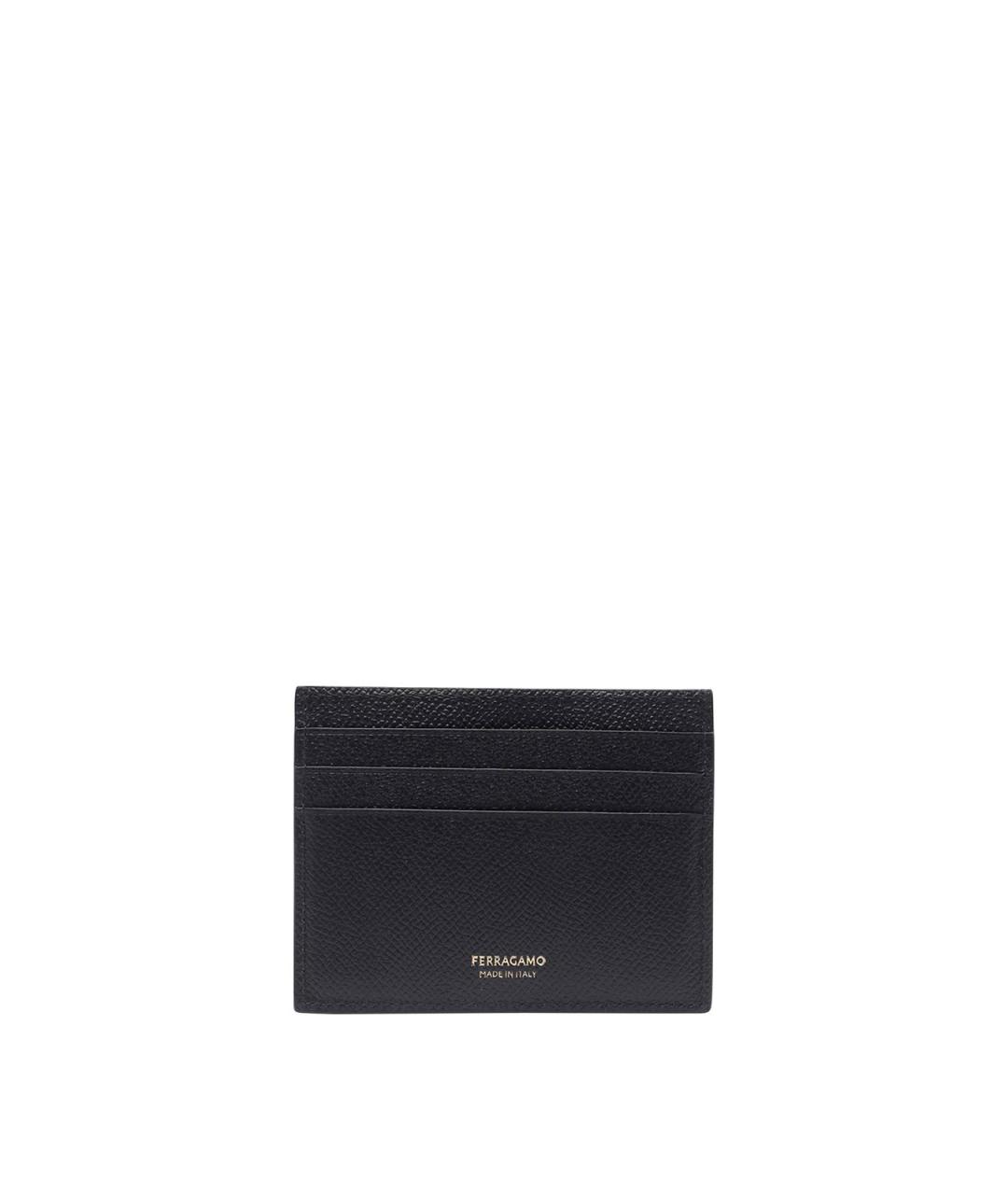 FERRAGAMO Черный кожаный кардхолдер, фото 2