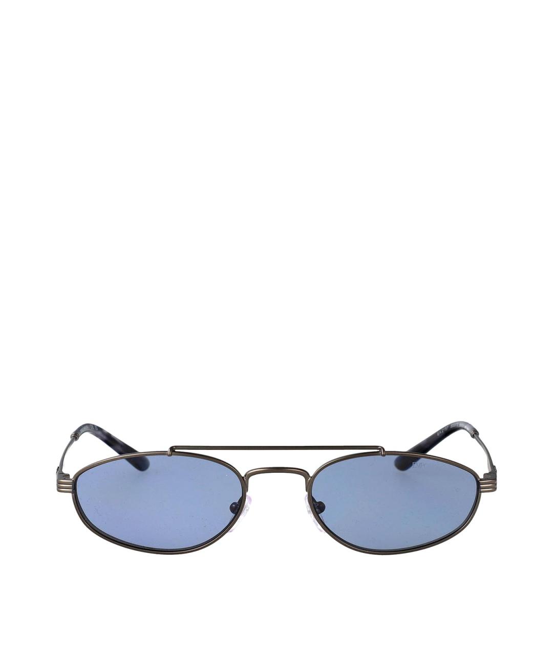 EMPORIO ARMANI Серебряные металлические солнцезащитные очки, фото 1