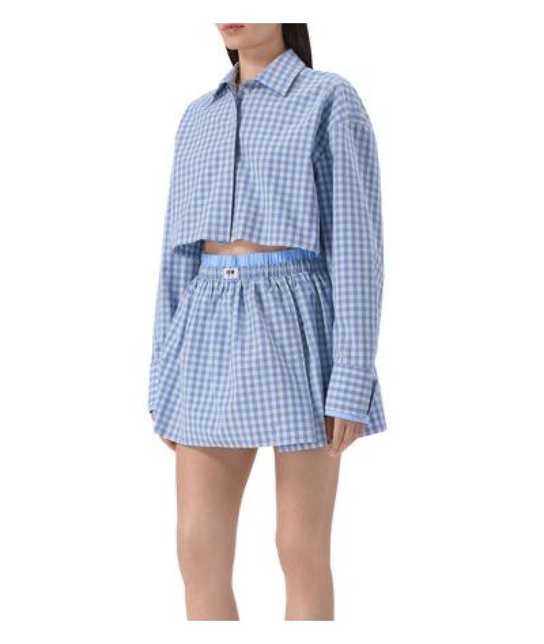 MSGM Голубой хлопковый костюм с юбками, фото 3