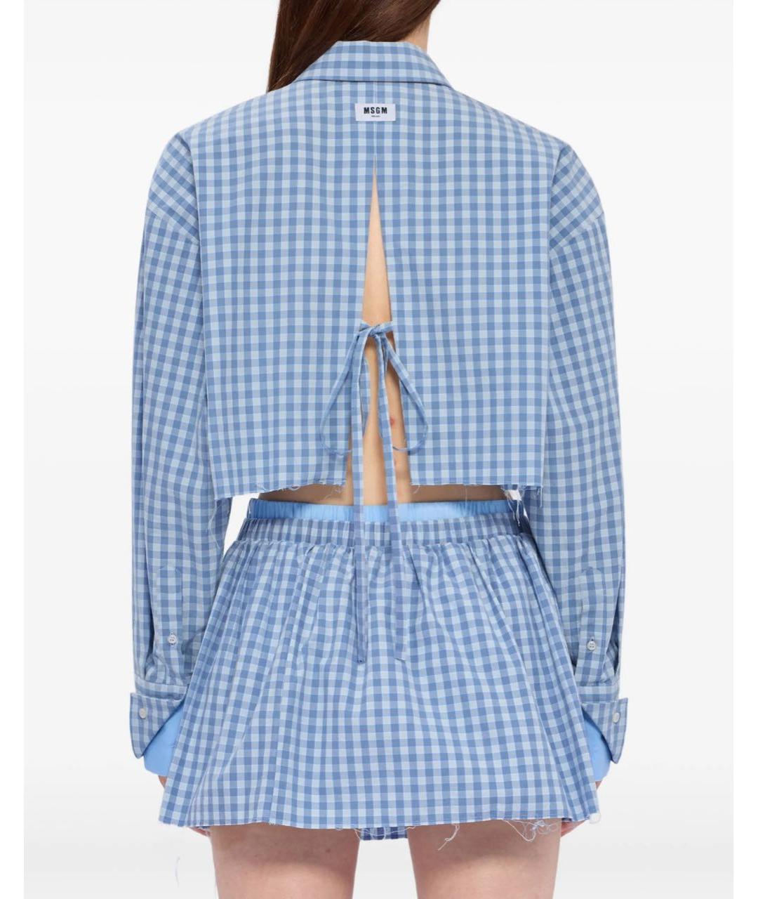 MSGM Голубой хлопковый костюм с юбками, фото 2