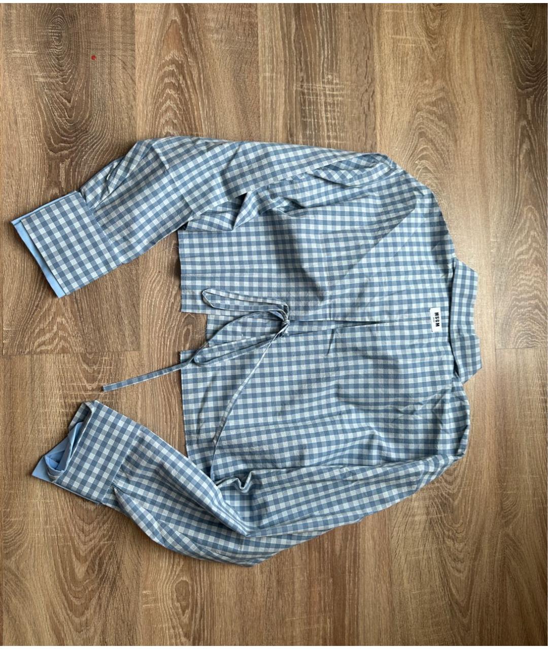 MSGM Голубой хлопковый костюм с юбками, фото 4