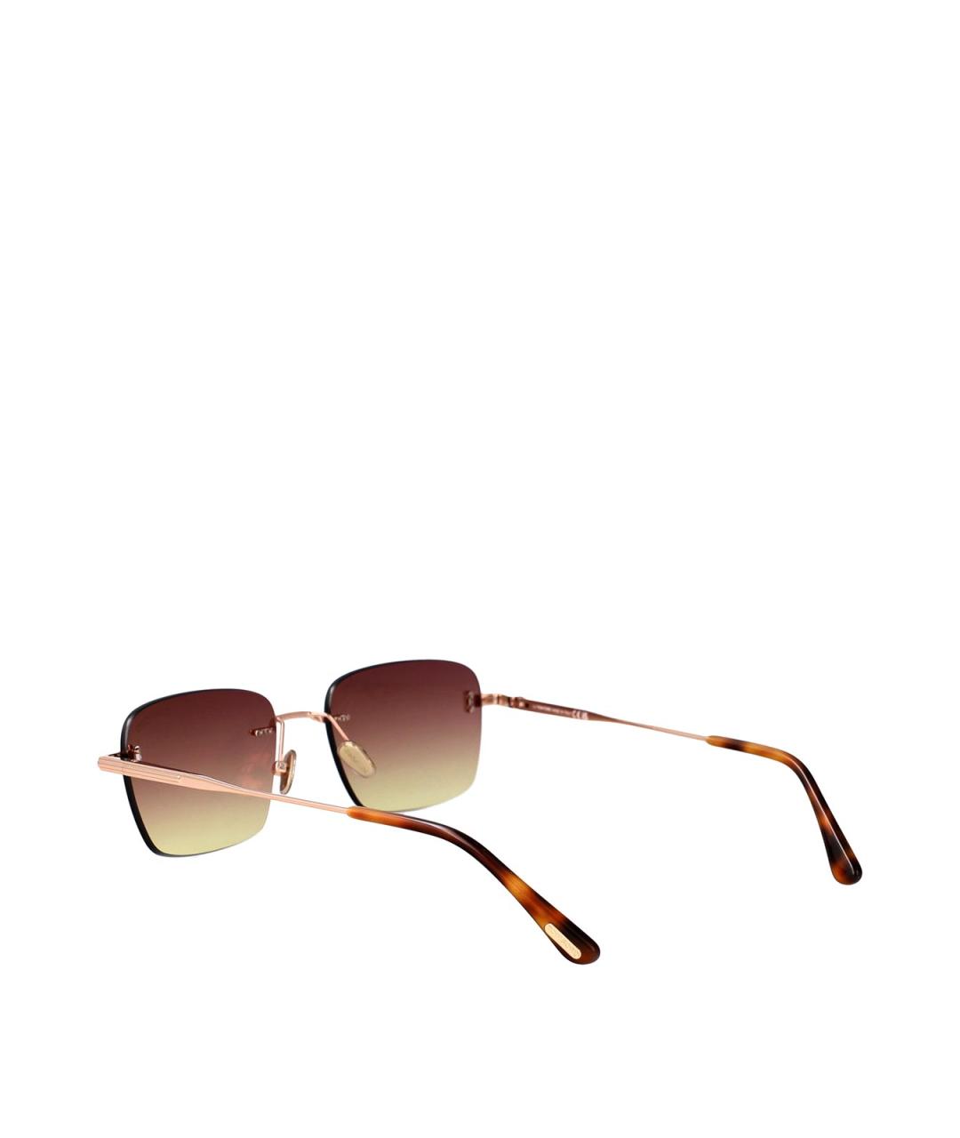 TOM FORD Золотые металлические солнцезащитные очки, фото 4