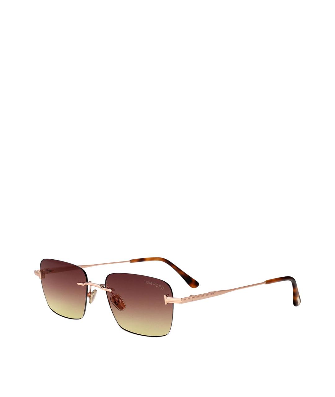 TOM FORD Золотые металлические солнцезащитные очки, фото 2