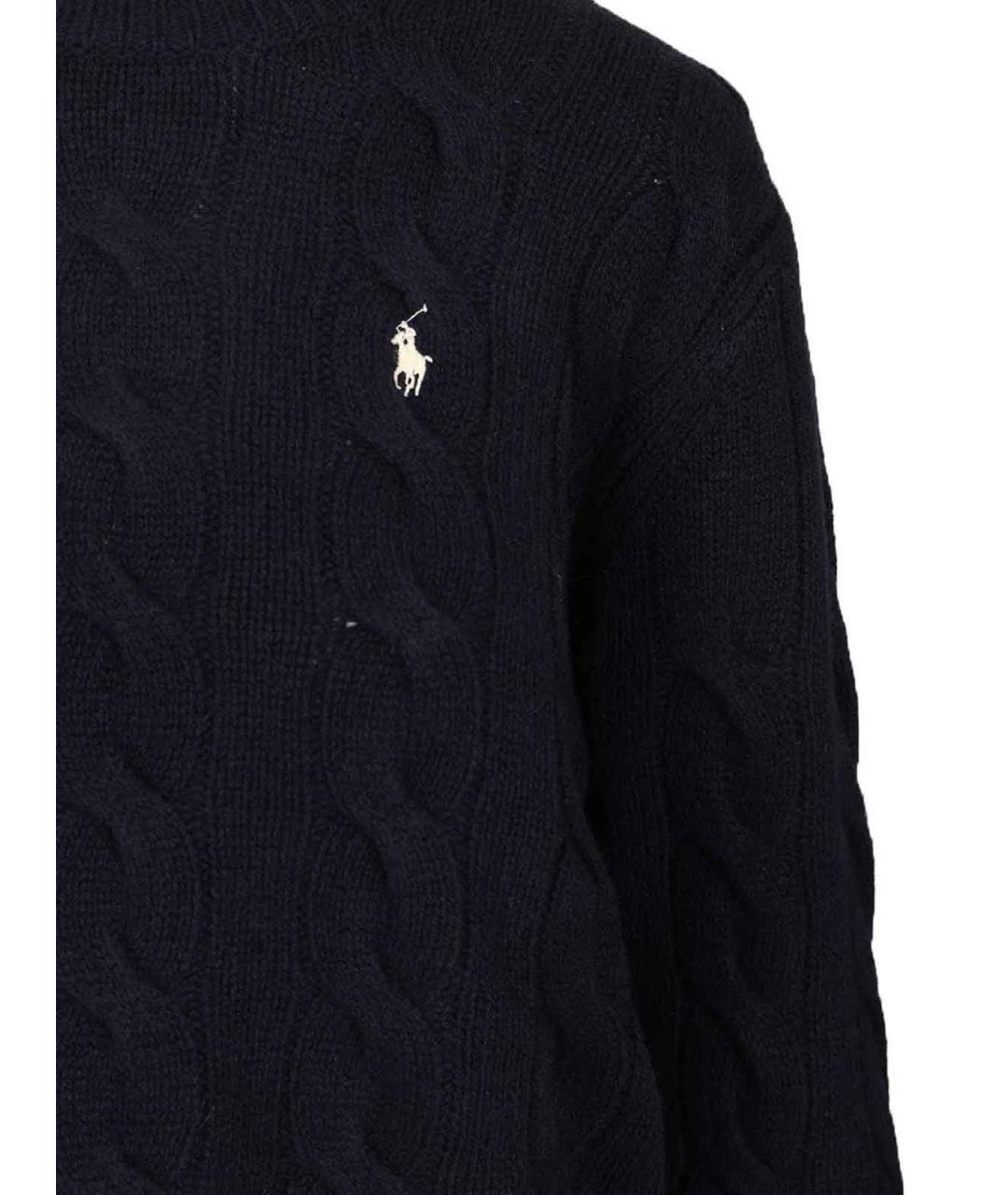 POLO RALPH LAUREN Темно-синий шерстяной джемпер / свитер, фото 4