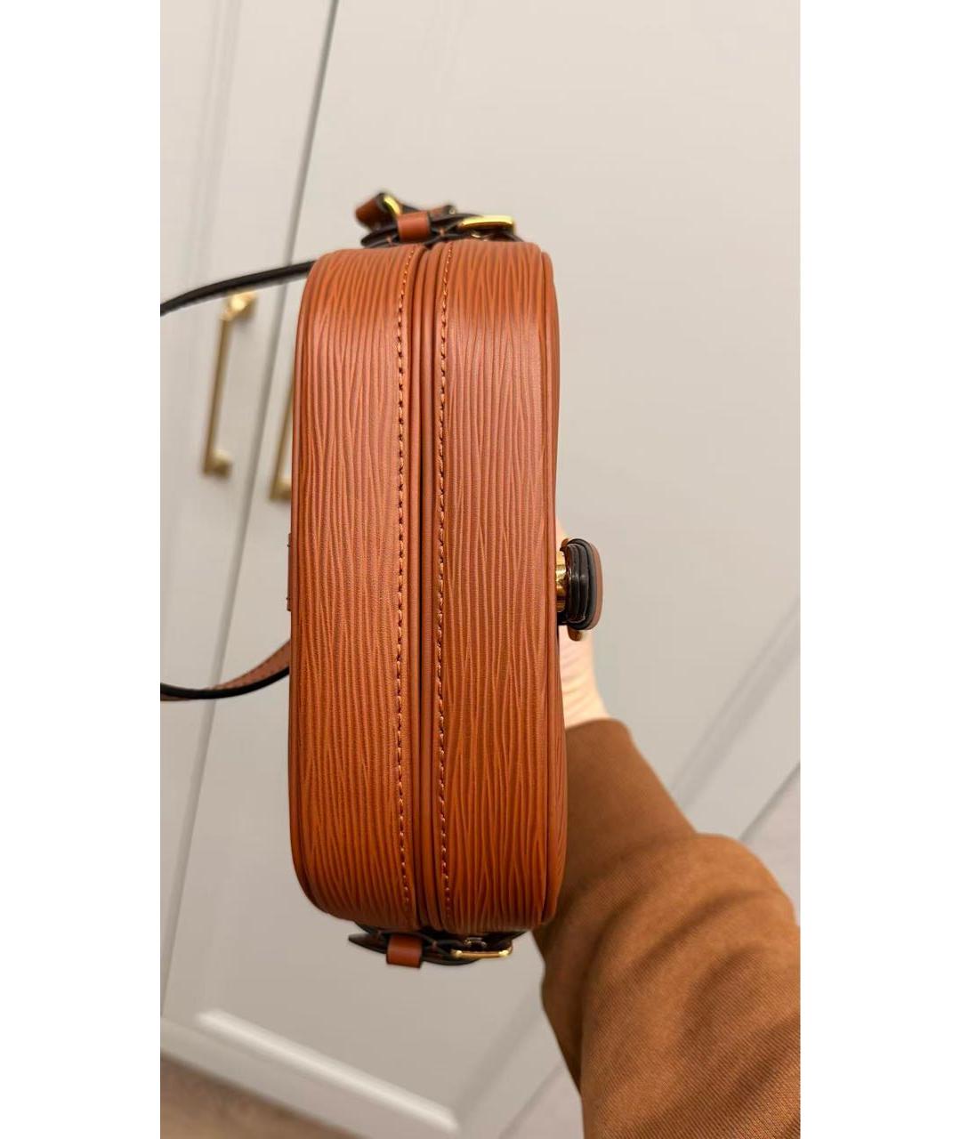 LOUIS VUITTON Коричневая кожаная сумка через плечо, фото 4