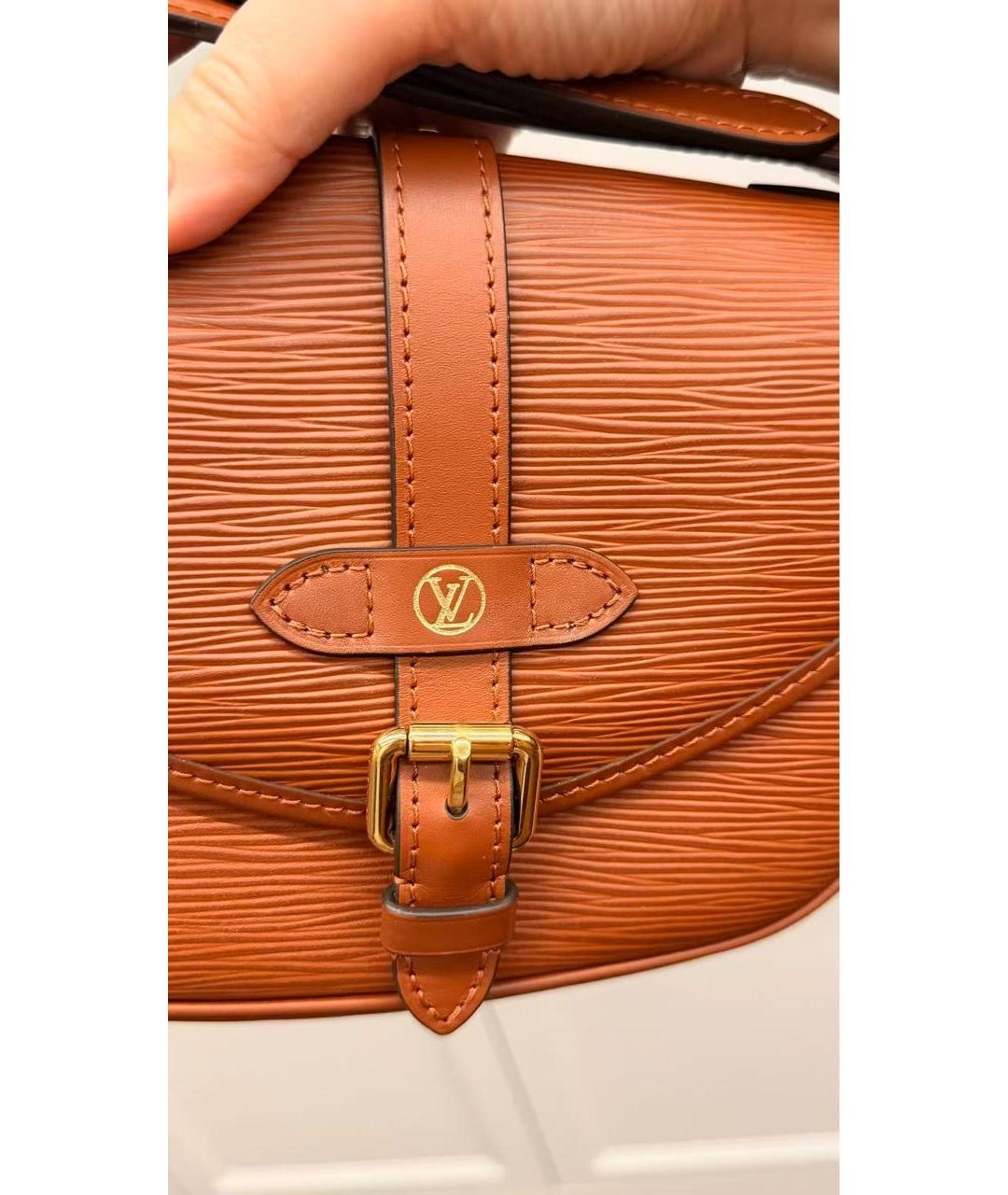 LOUIS VUITTON Коричневая кожаная сумка через плечо, фото 5