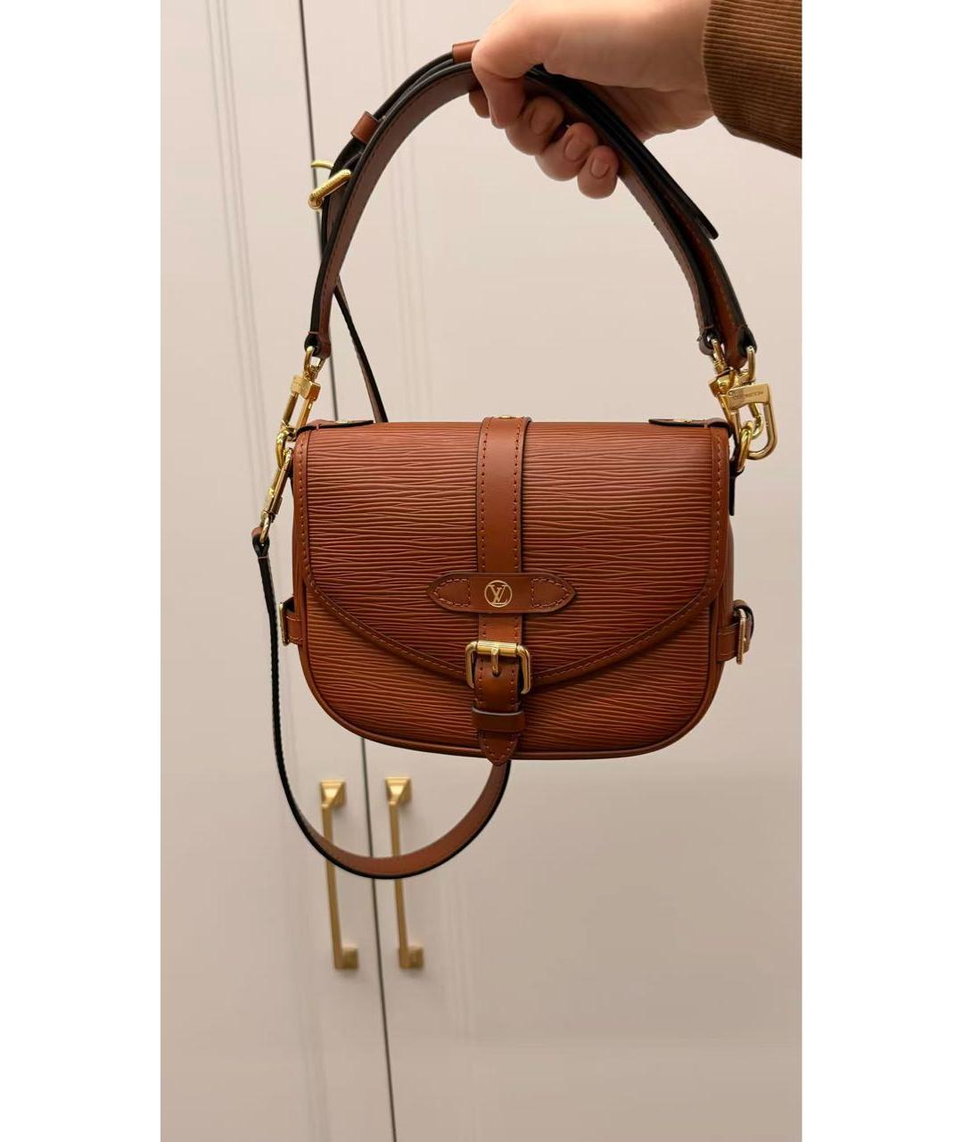 LOUIS VUITTON Коричневая кожаная сумка через плечо, фото 2