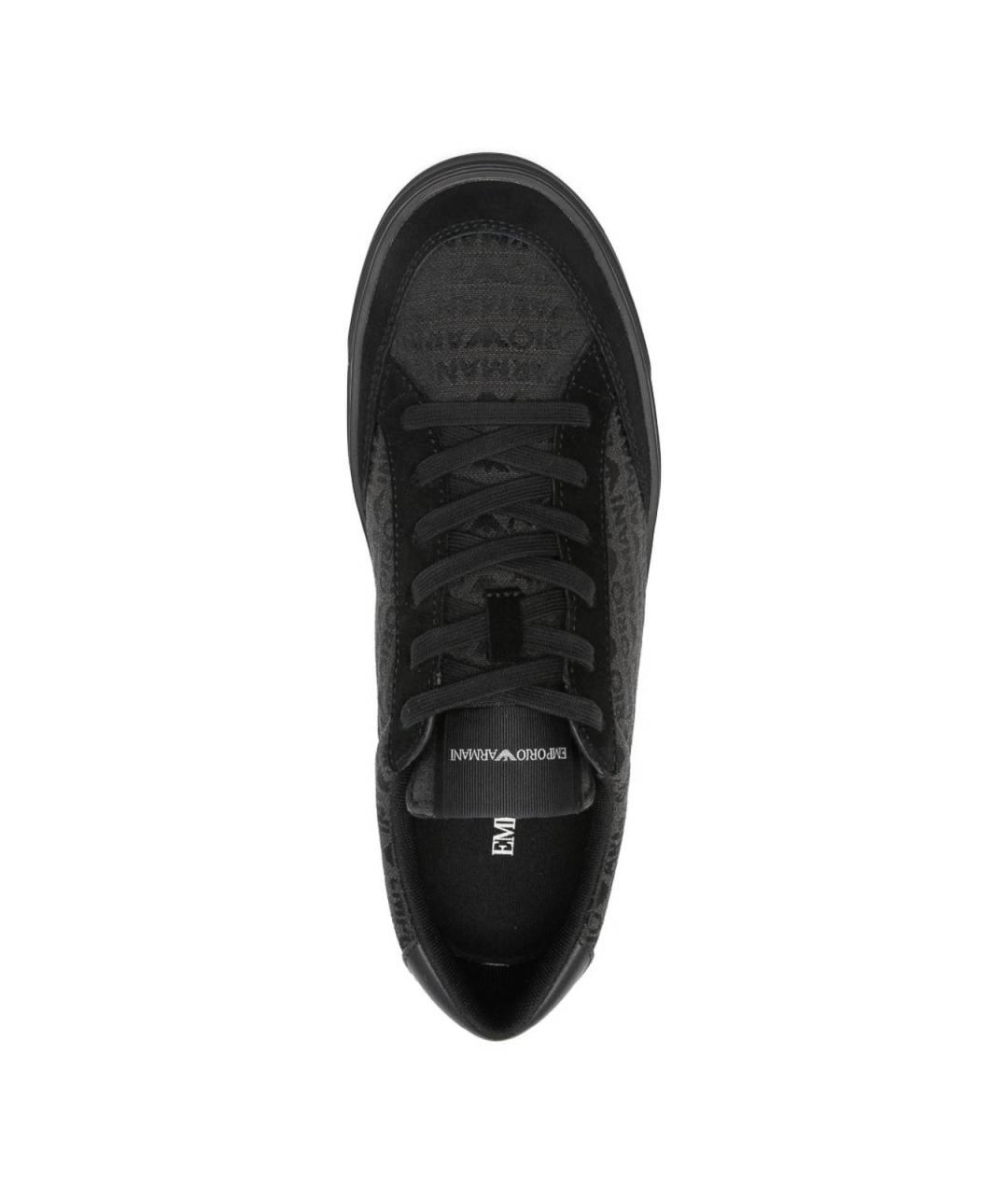 EMPORIO ARMANI Черные синтетические низкие кроссовки / кеды, фото 4