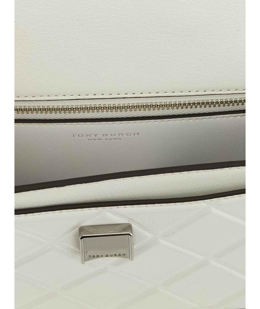 TORY BURCH Белая кожаная сумка через плечо, фото 4