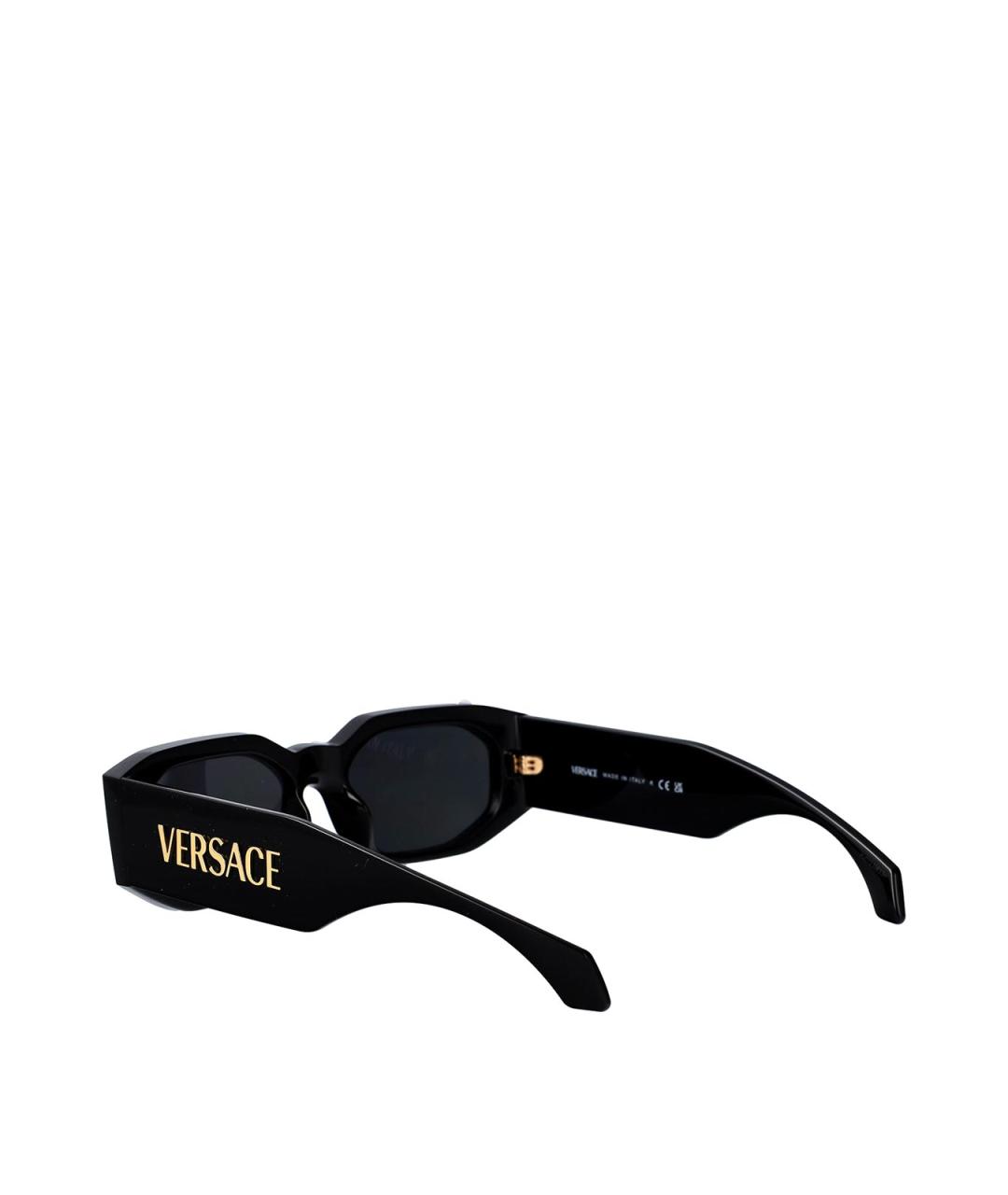 VERSACE Черные пластиковые солнцезащитные очки, фото 4