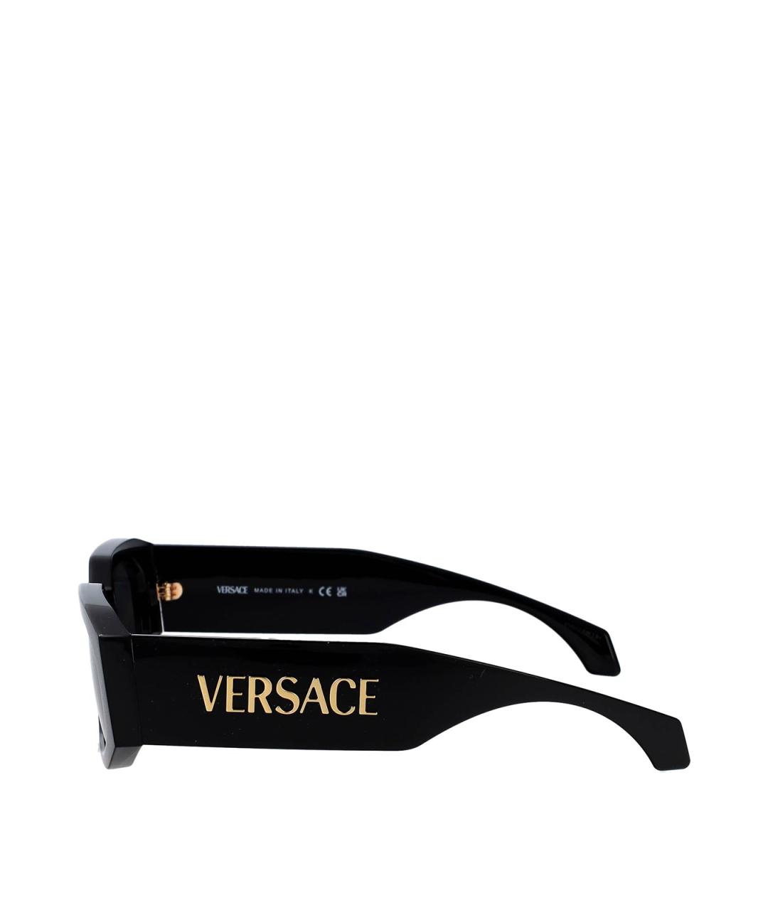 VERSACE Черные пластиковые солнцезащитные очки, фото 3