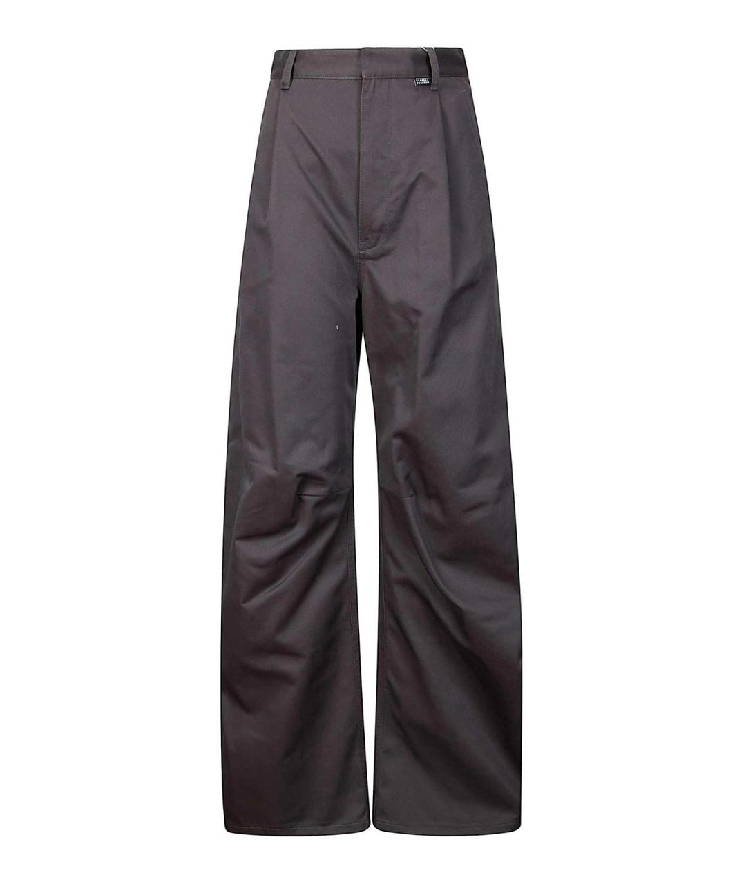 MM6 MAISON MARGIELA Серые хлопковые брюки широкие, фото 1