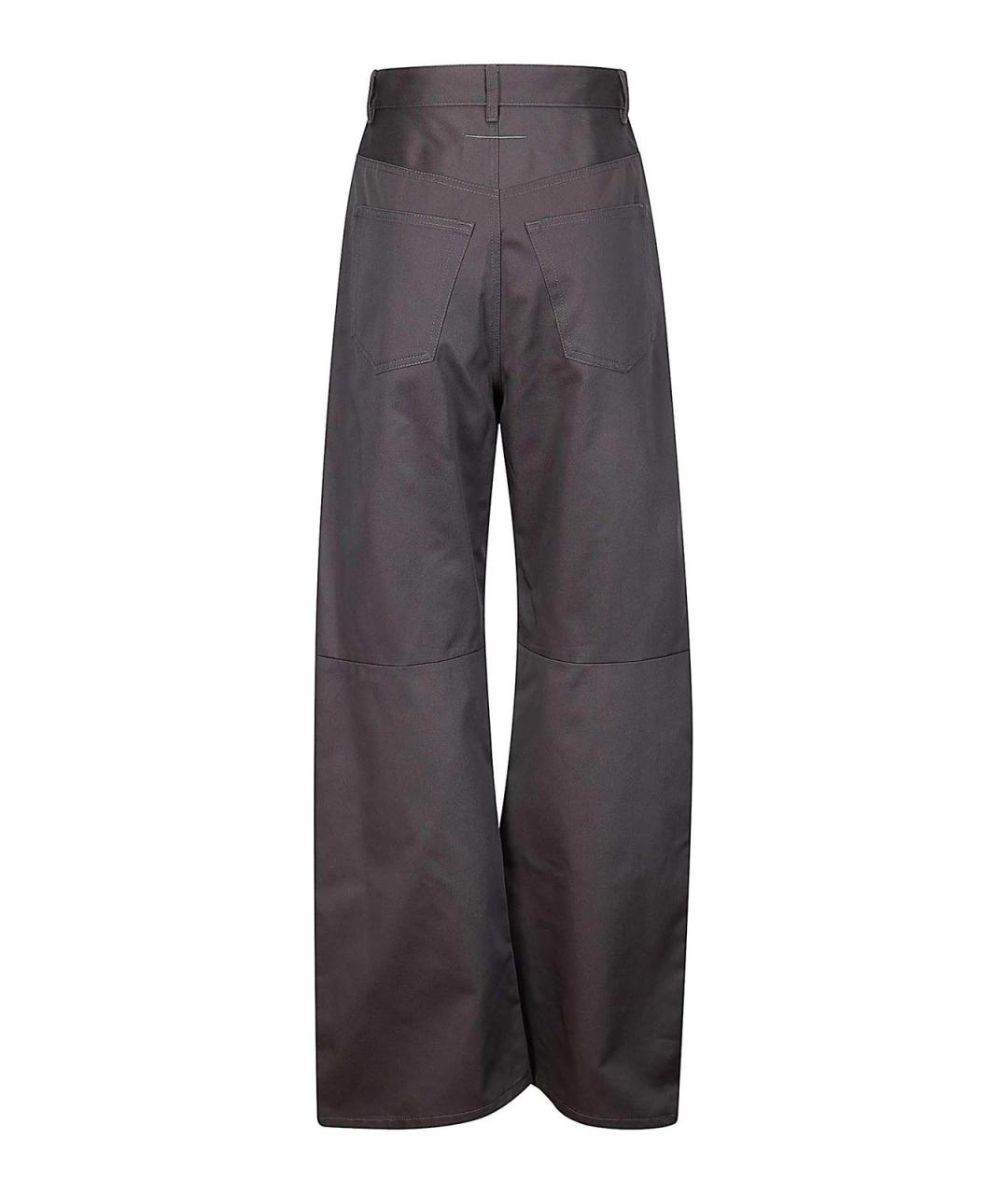 MM6 MAISON MARGIELA Серые хлопковые брюки широкие, фото 2