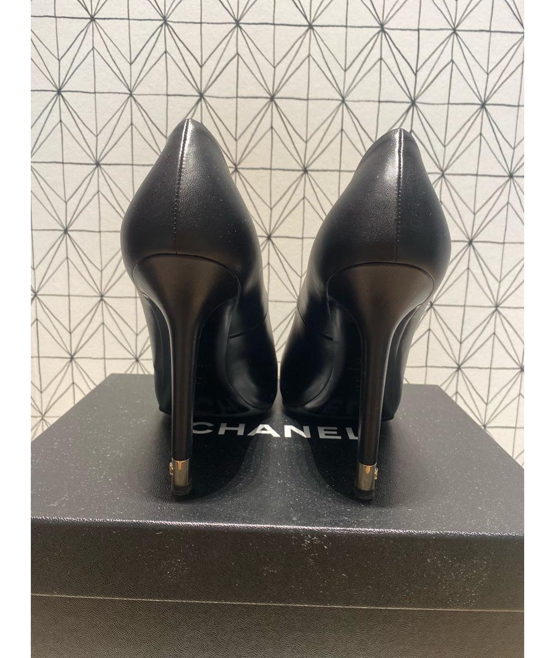 CHANEL Черные кожаные туфли, фото 4