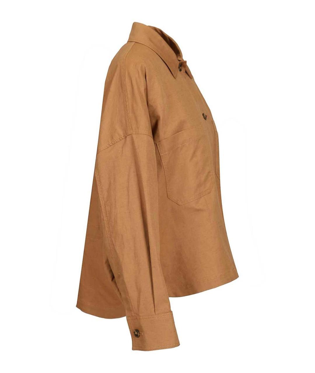 WEEKEND MAX MARA Коричневая хлопковая куртка, фото 3
