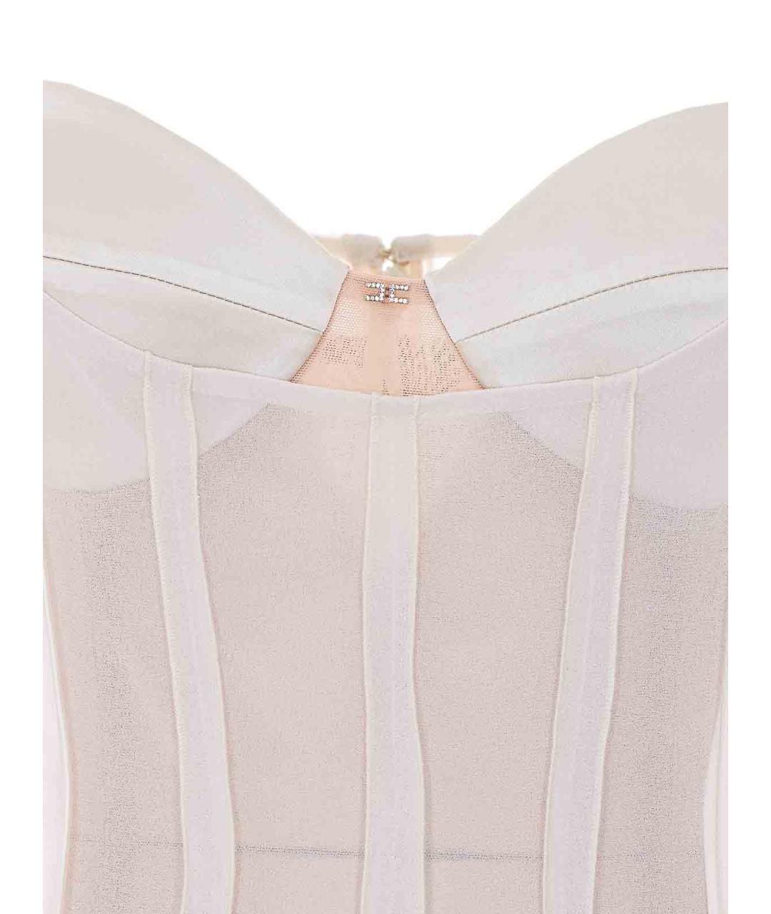 ELISABETTA FRANCHI Белое полиэстеровое вечернее платье, фото 4