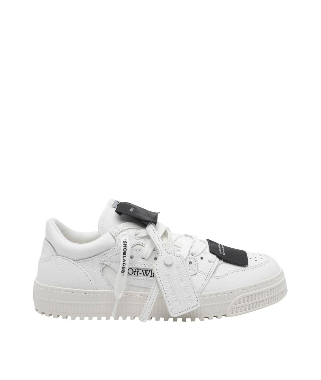 OFF-WHITE Белые кожаные низкие кроссовки / кеды, фото 1