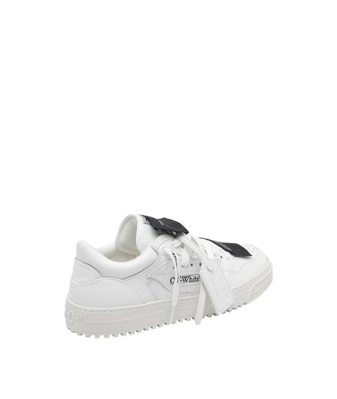 OFF-WHITE Белые кожаные низкие кроссовки / кеды, фото 3