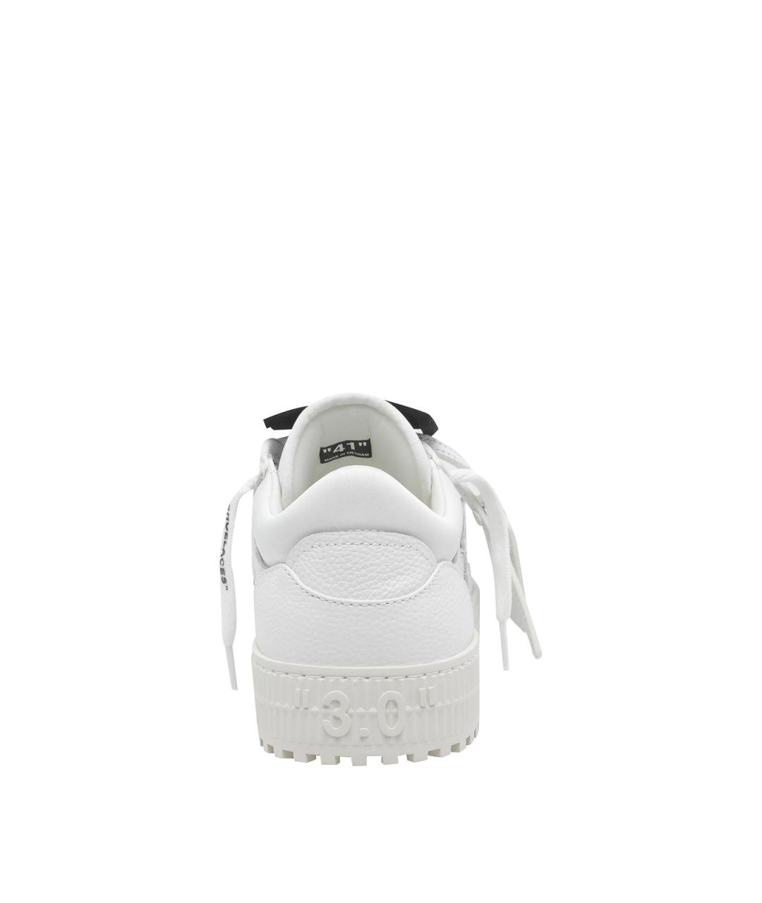 OFF-WHITE Белые кожаные низкие кроссовки / кеды, фото 4