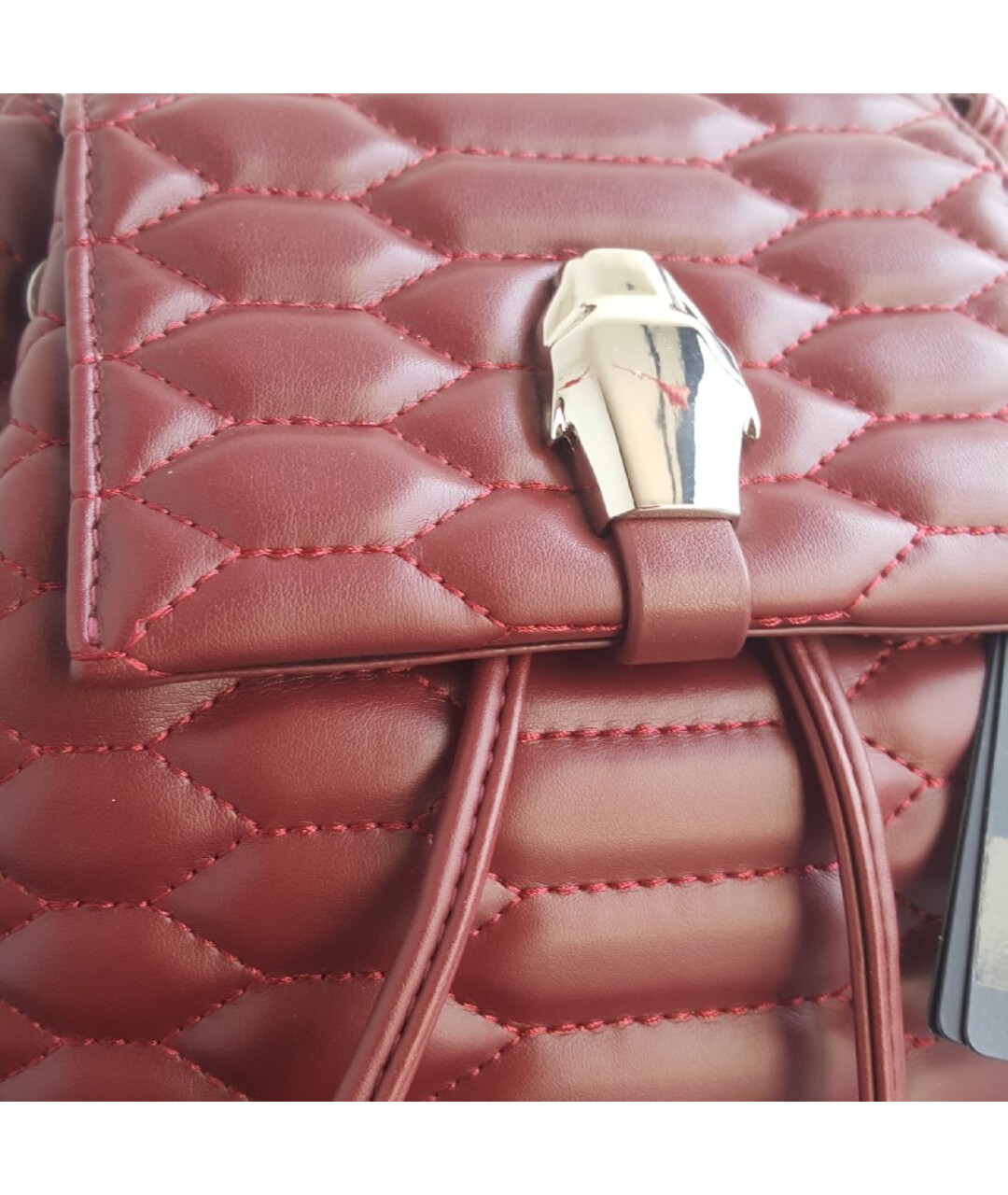 CAVALLI CLASS Бордовый рюкзак из искусственной кожи, фото 4