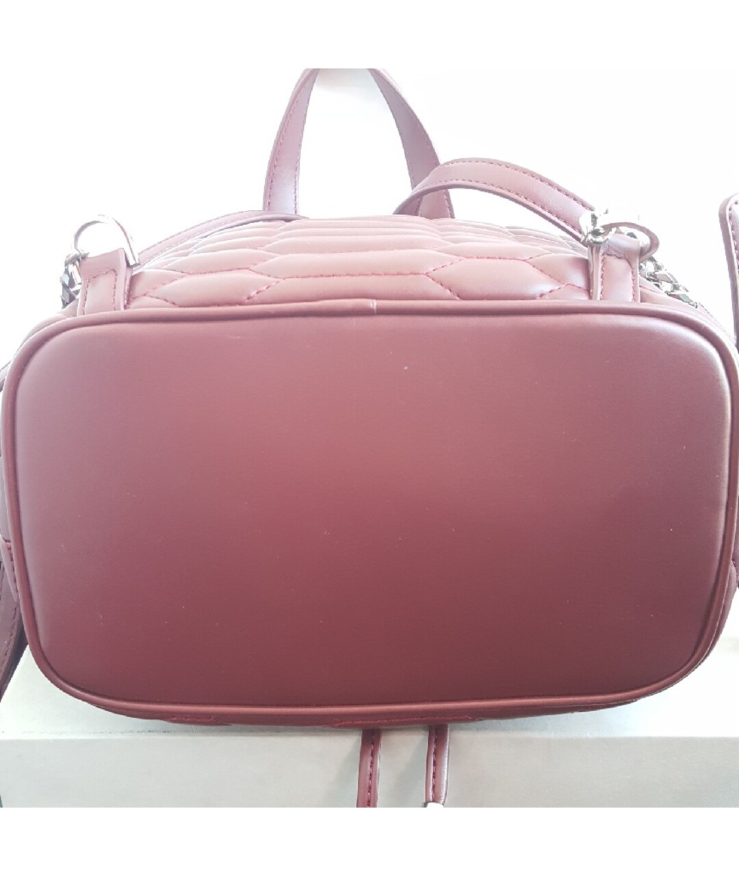CAVALLI CLASS Бордовый рюкзак из искусственной кожи, фото 8